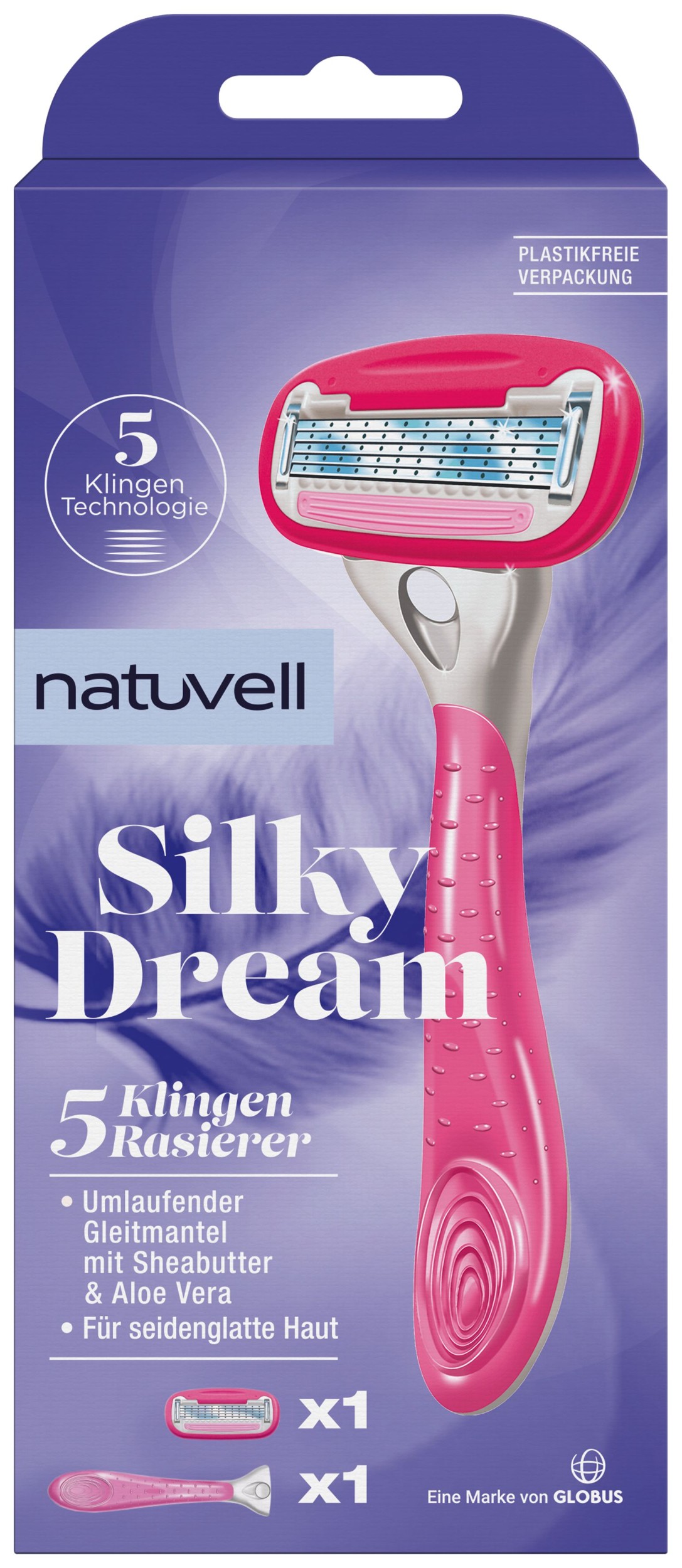 Drogerie a kosmetika - Natuvell holící dámský strojek 5břitů + 1hlavice 1 ks