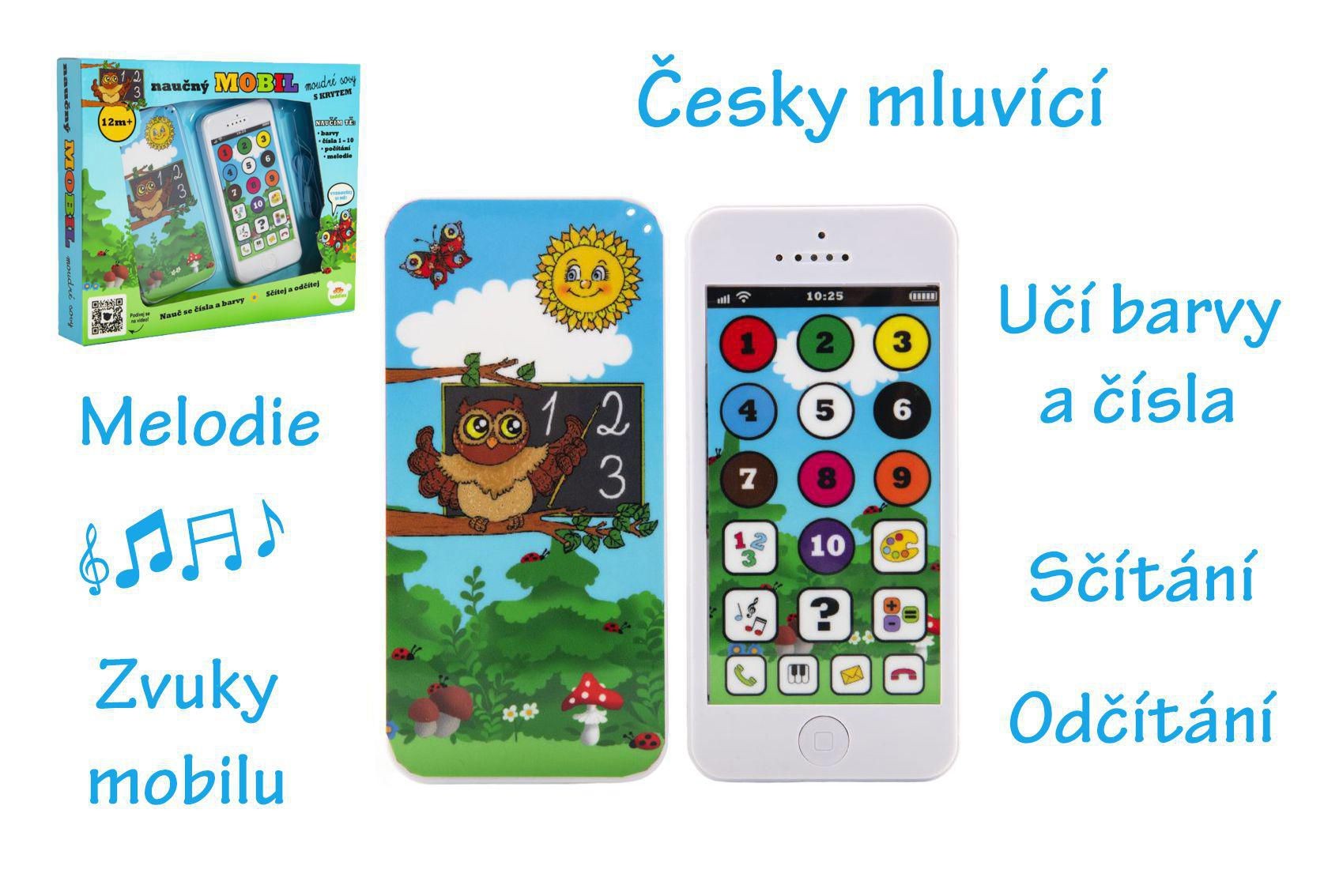 Svět dětí - Naučný mobilní telefon s krytem Moudrá sova