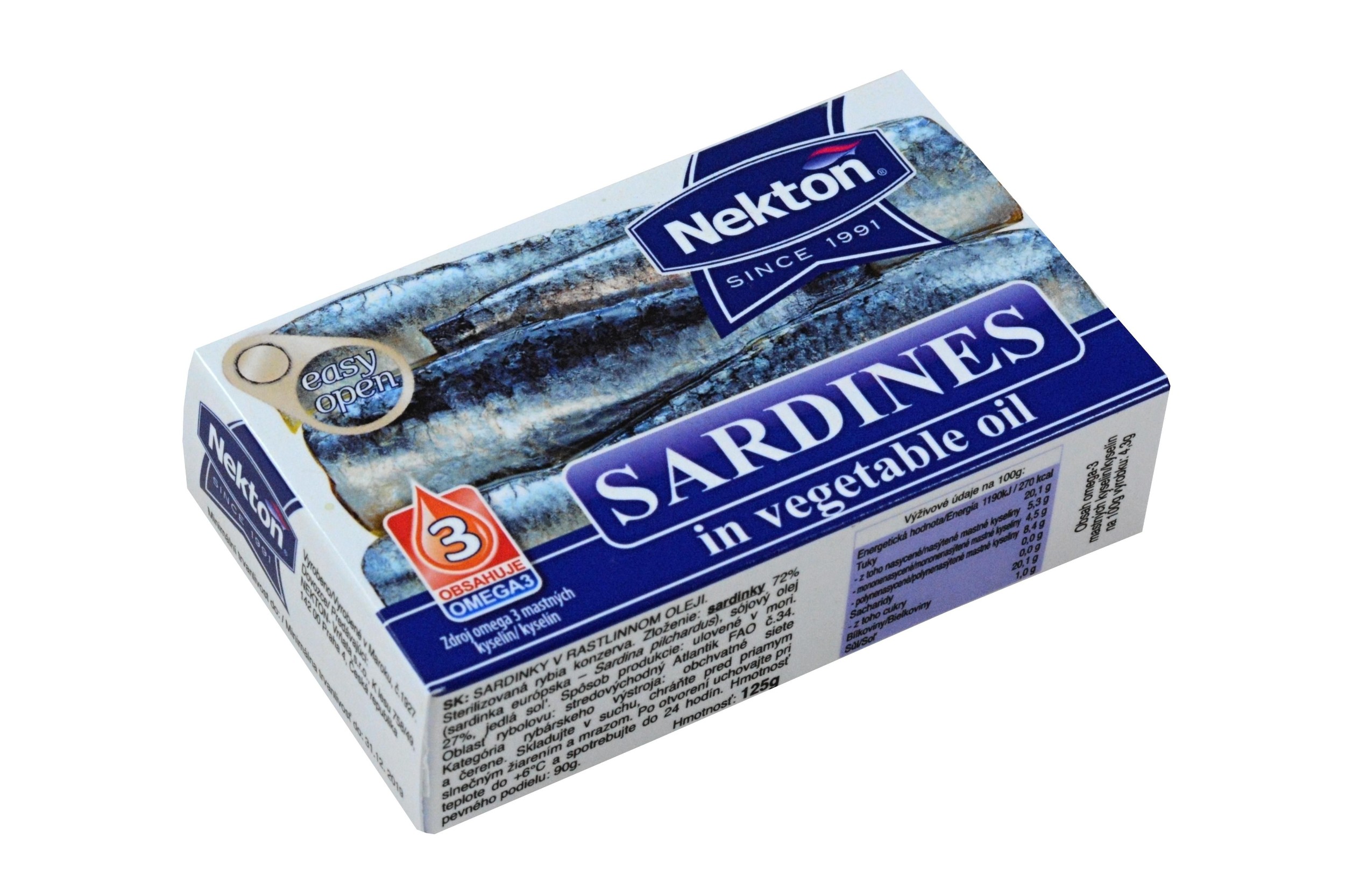 Trvanlivé potraviny - Nekton Jadran Sardinky v rostlinném oleji 125 g
