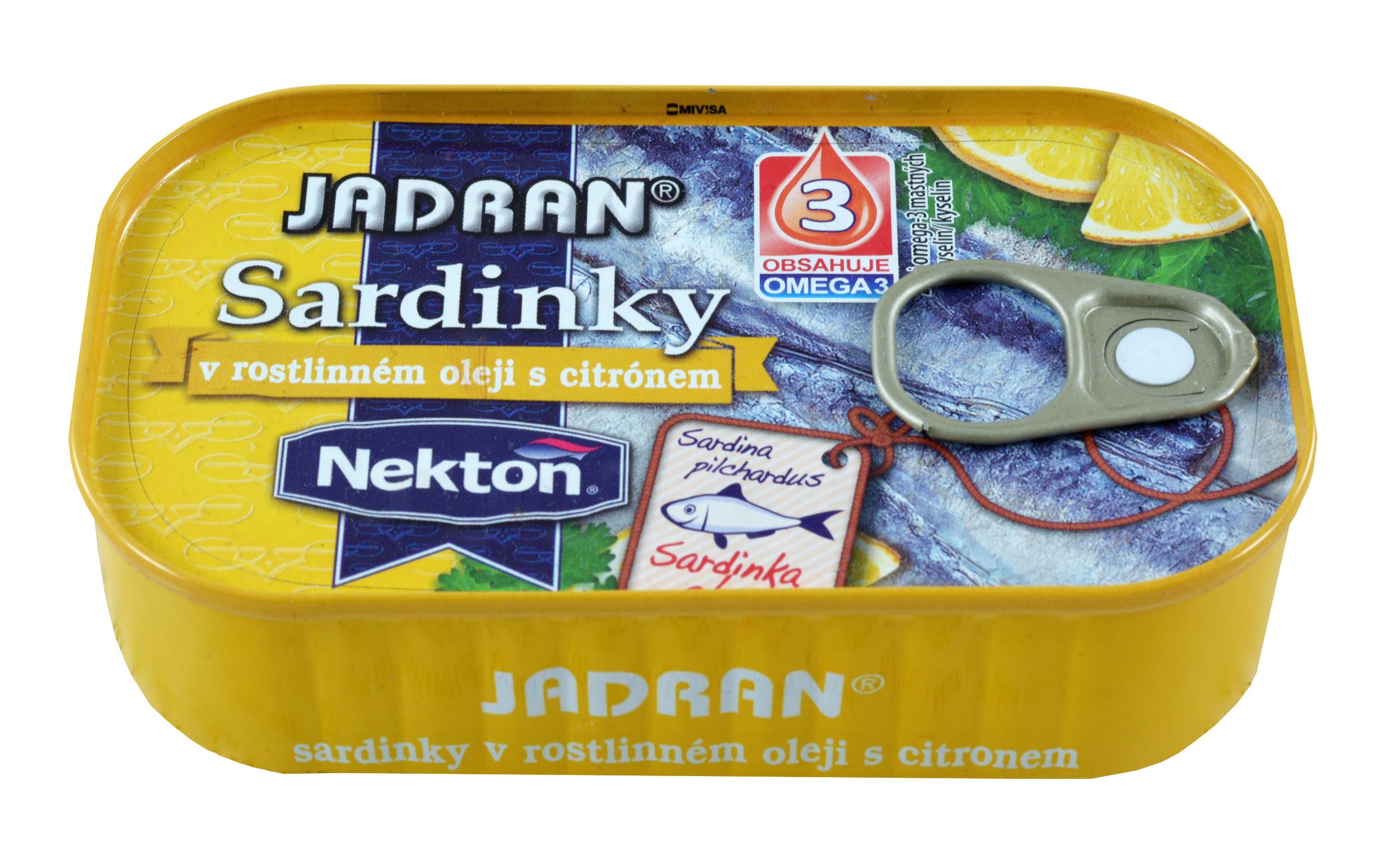 Trvanlivé potraviny - Nekton Jadran Sardinky v rostlinném oleji s citronem 125 g