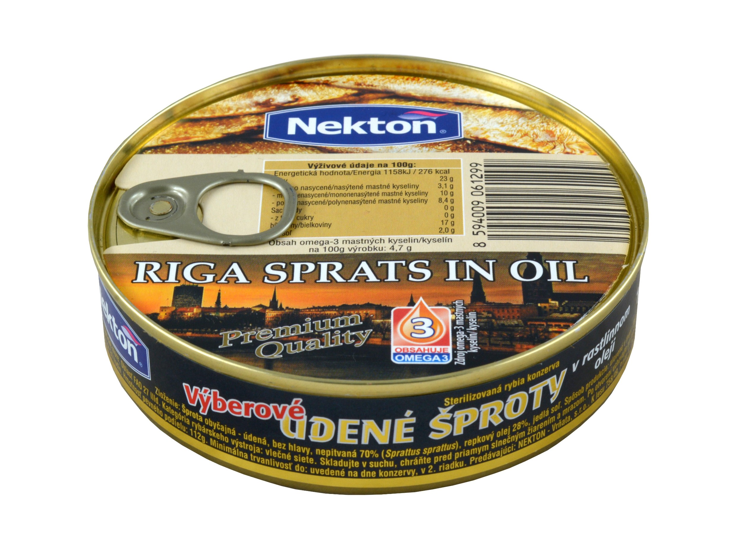 Trvanlivé potraviny - Nekton Šproty uzené výběrové v rostlinném oleji 160 g