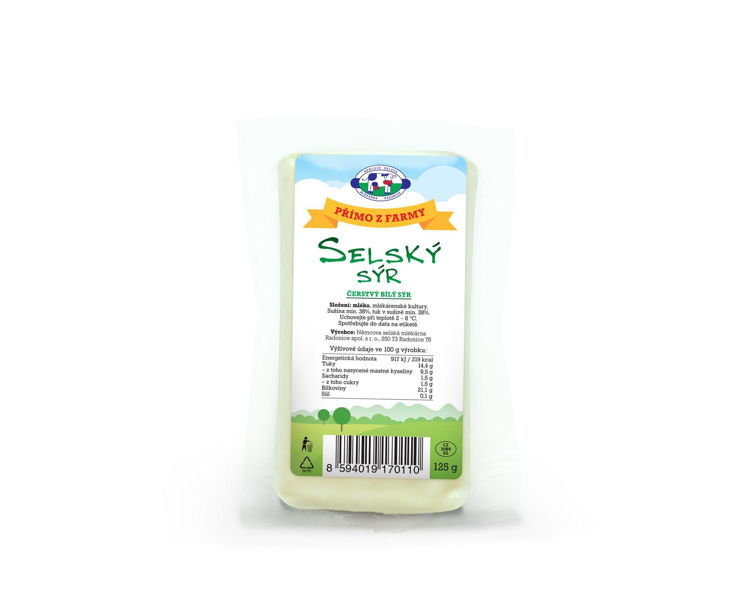 Mléčné a chlazené - Němcova mlékárna Radonický Selský sýr 125g