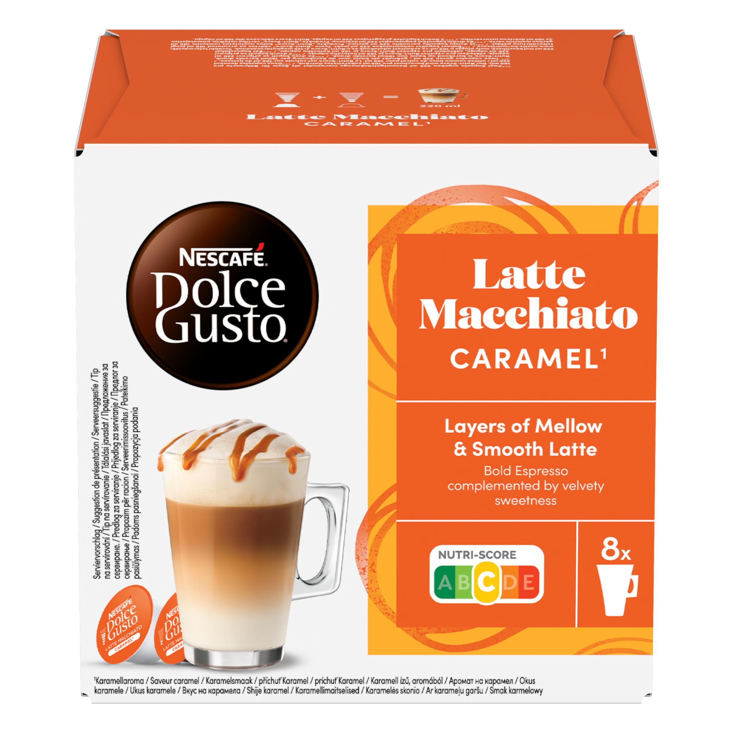 Nápoje - Nescafé Dolce Gusto Latte Macchiato Caramel kávové kapsle 168,8g 16 ks