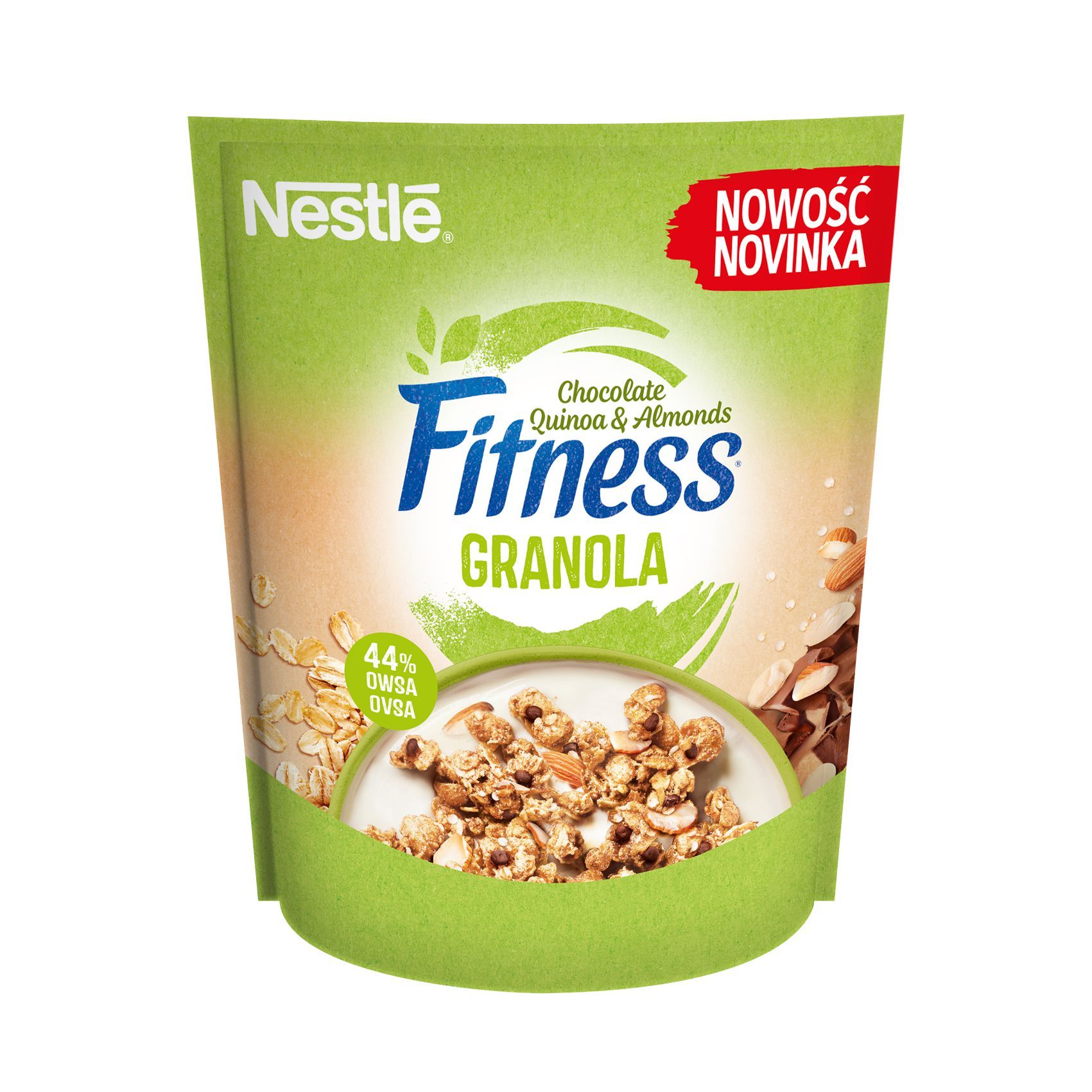 Trvanlivé potraviny - Nestlé Fitness granola chocolate, quinoa & almonds 300g