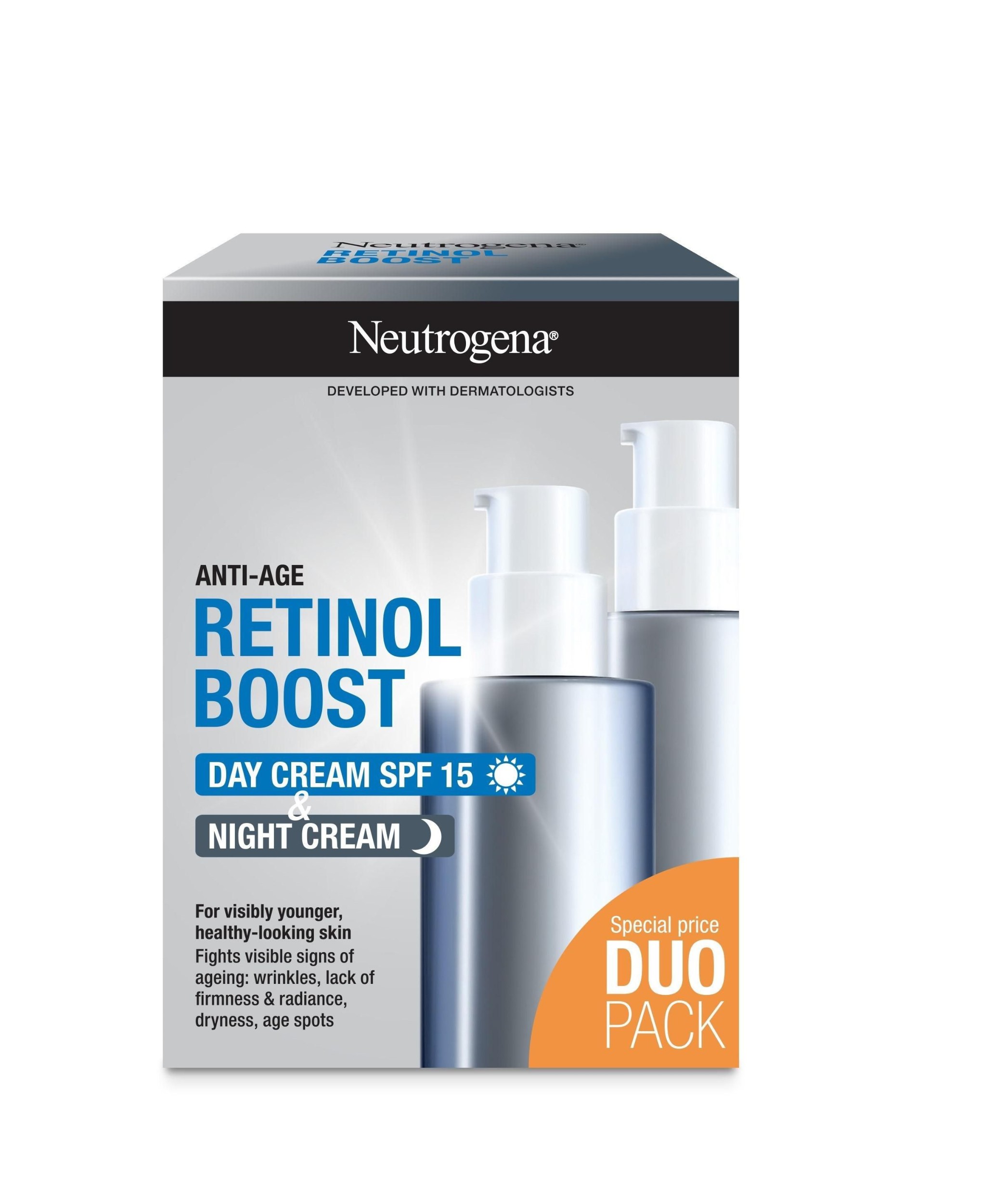 Drogerie a kosmetika - Neutrogena Retinol Boost DUO pack denní + noční 2x 50ml