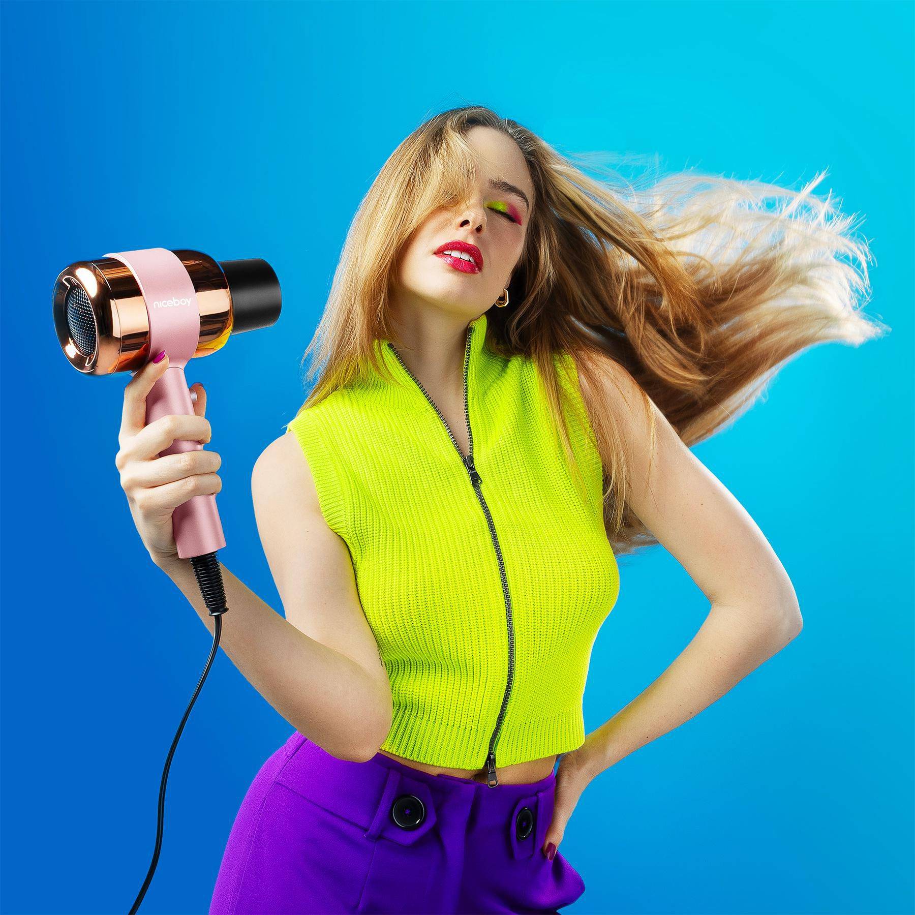 Niceboy ION Vysoušeč vlasů AirSonic PRO Pink-3