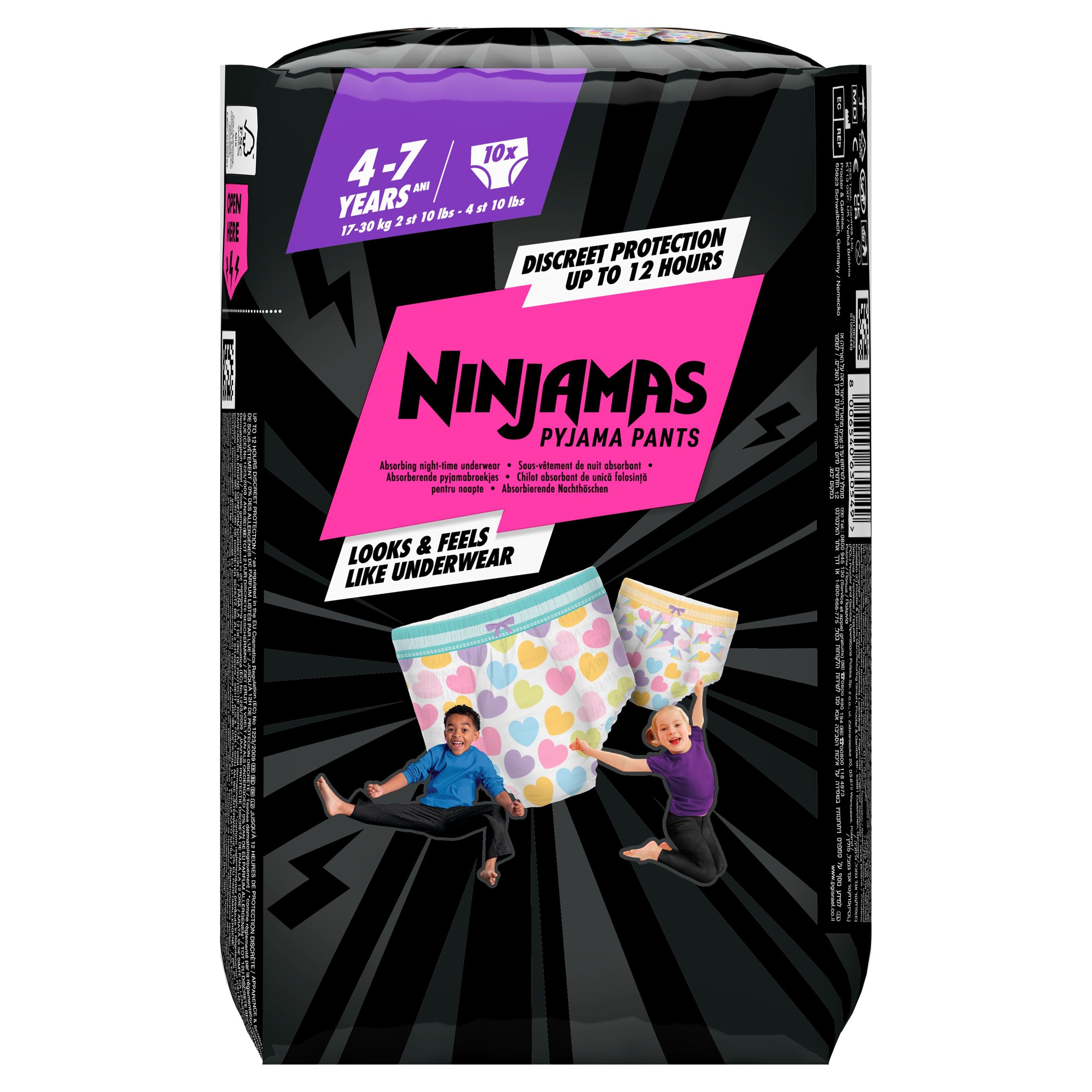 Svět dětí - Ninjamas Pyjama Kalh Plenky V7 10ks Heart