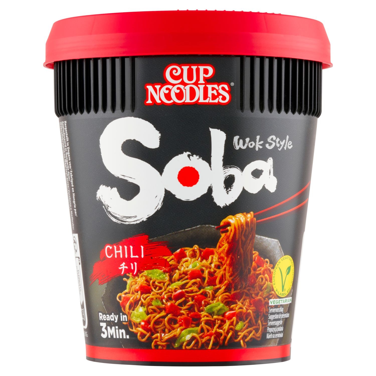 Trvanlivé potraviny - Nissin Soba nudle Nissin v kelímku s příchutí Chilli 92 g