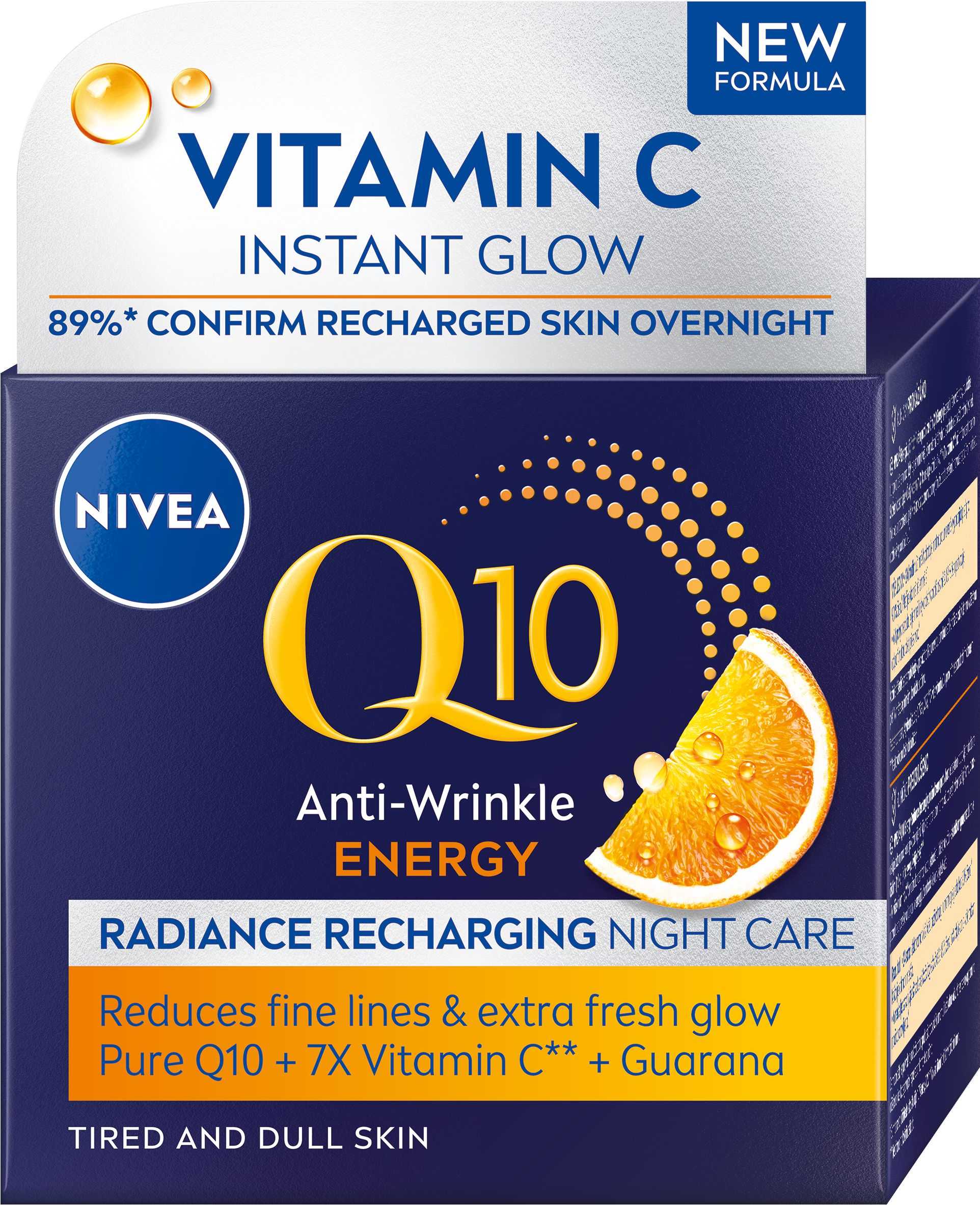 Drogerie a kosmetika - Nivea Energizující noční krém Q10 50 ml