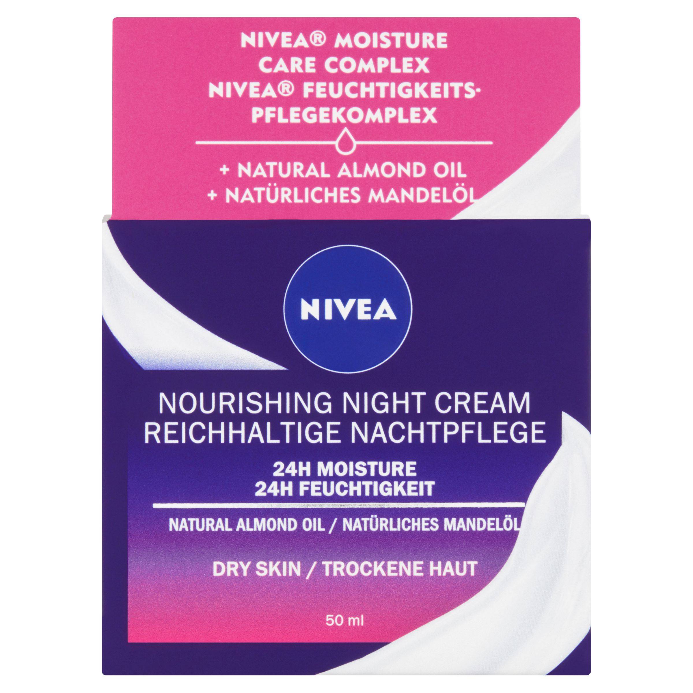 Drogerie a kosmetika - Nivea Essentials výživný noční krém suchá až citlivá pleť 50 ml