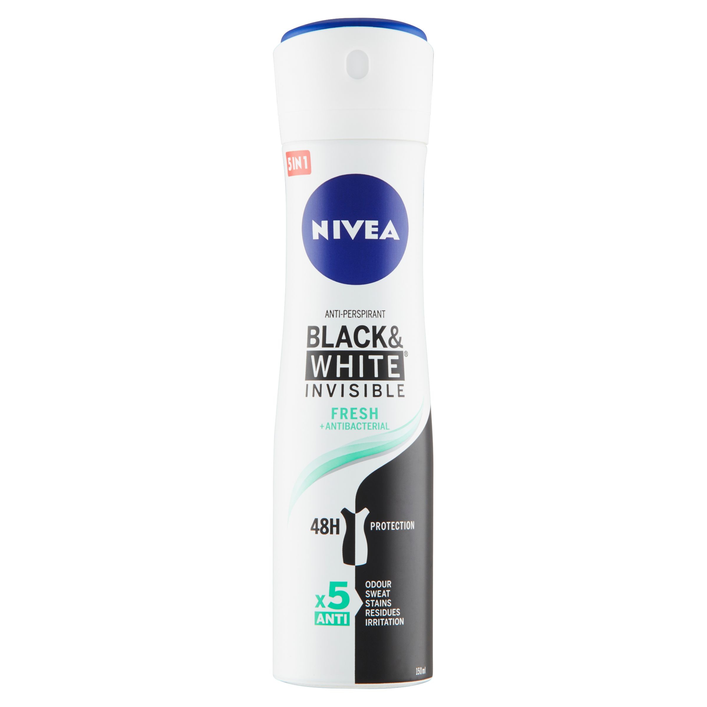 Drogerie a kosmetika - Nivea Invisible for Black & White Fresh Sprej antiperspirant 150 ml