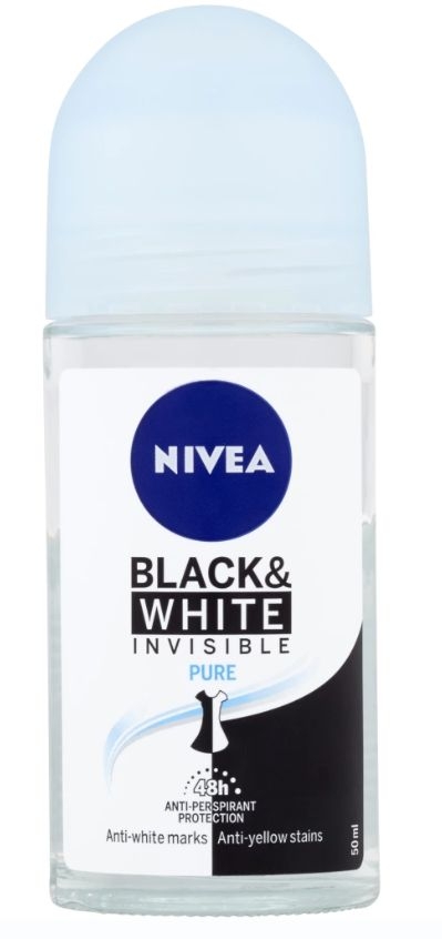 Drogerie a kosmetika - Nivea Kuličkový Antiperspirant B&W Pure 50ml