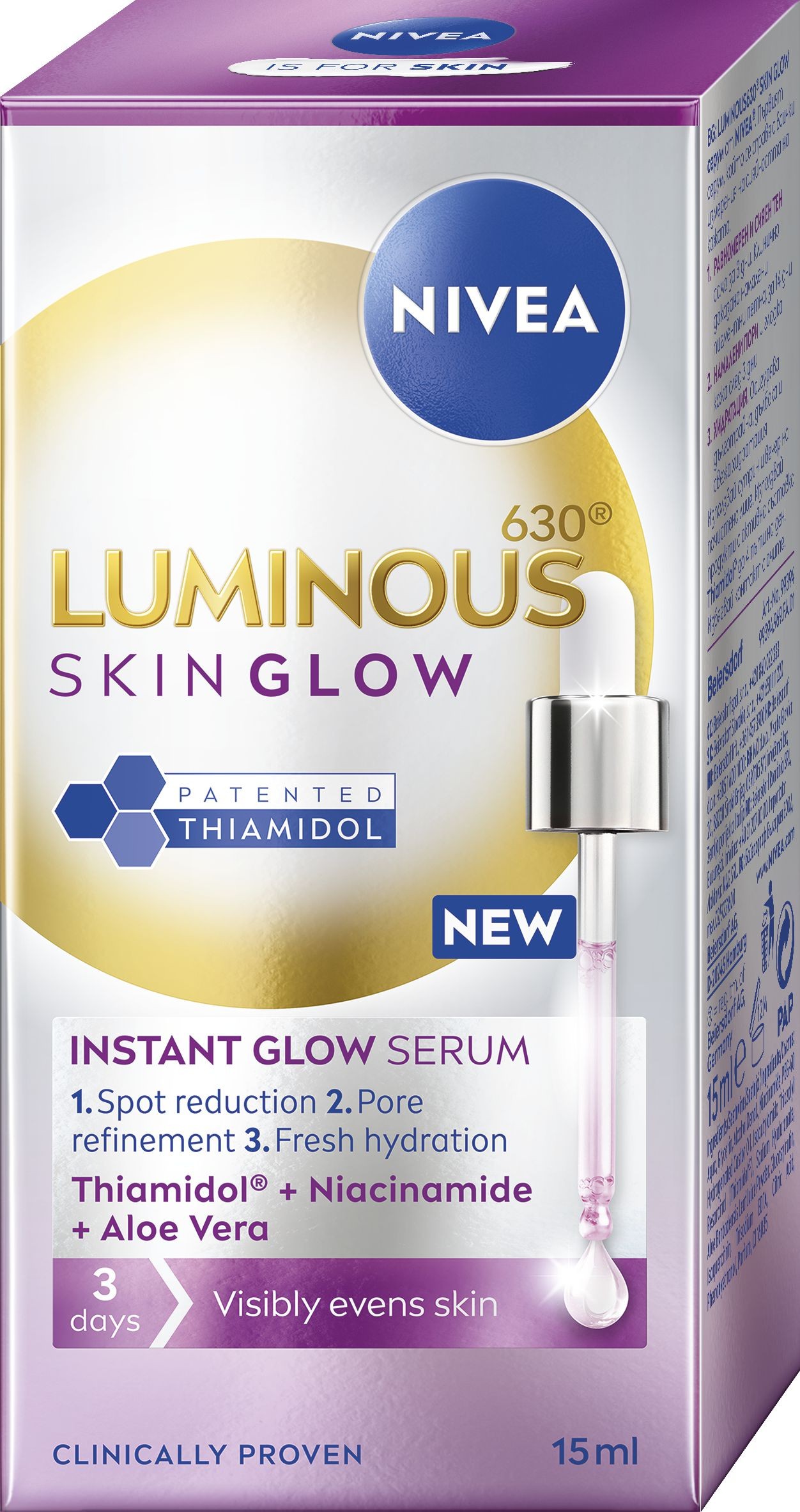Drogerie a kosmetika - Nivea Luminous Even Glow Sérum 15ml