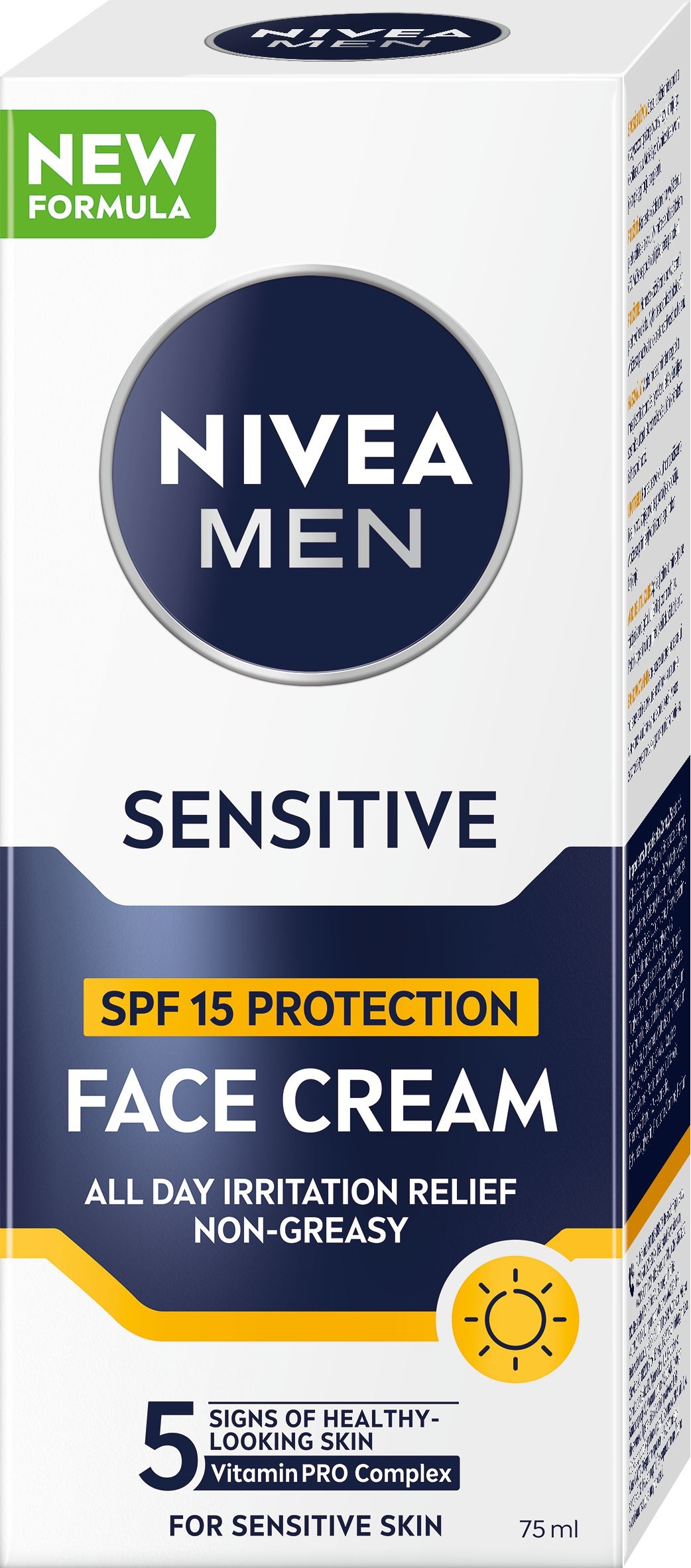 Drogerie a kosmetika - Nivea Men Ochranný krém OF15 Sensitive 75 ml