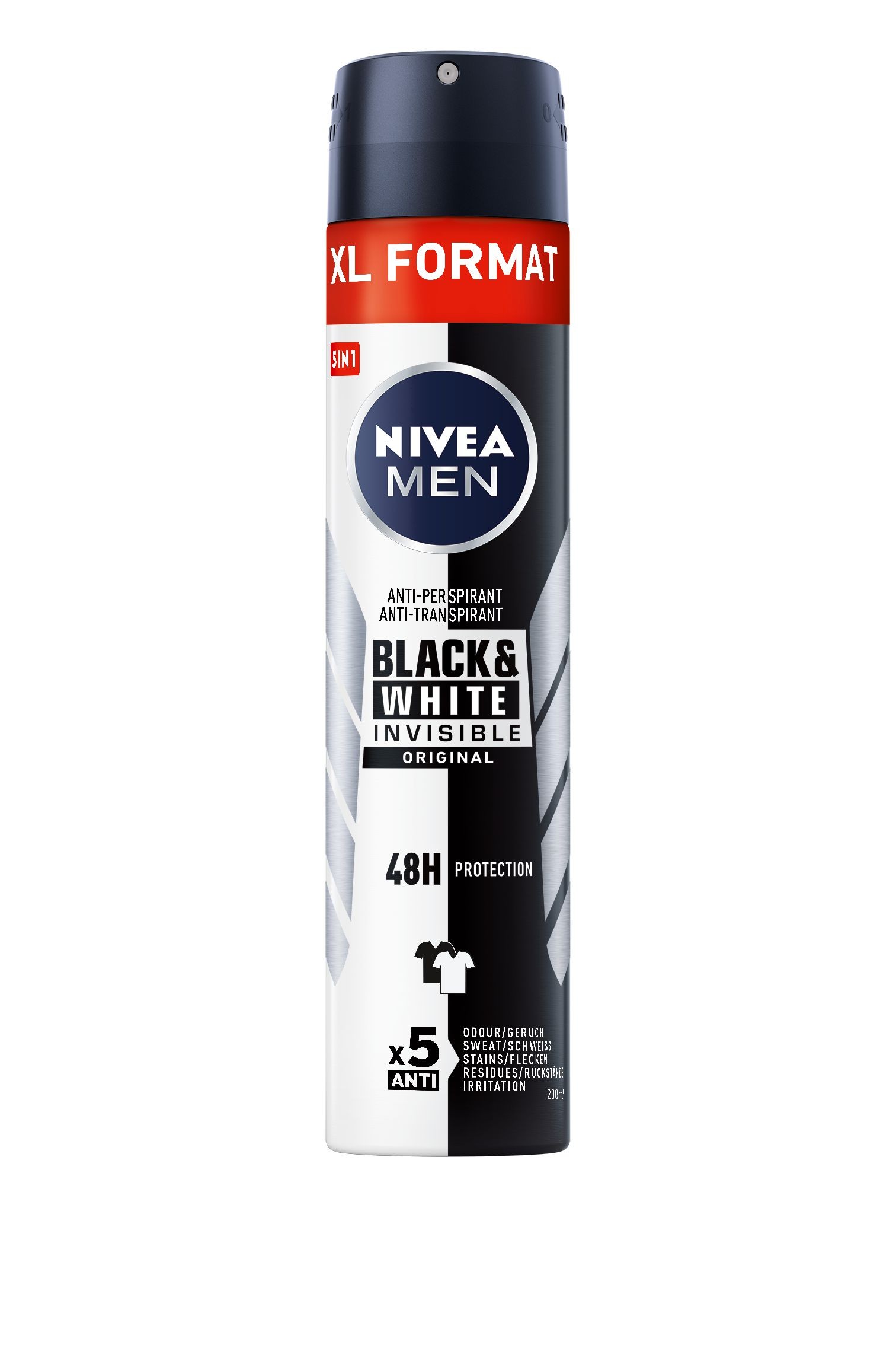 Drogerie a kosmetika - Nivea Men Sprej AP B&W Inv.Original 20