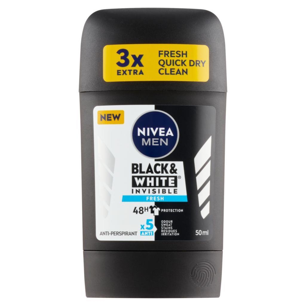 Drogerie a kosmetika - Nivea Men Tuhý B&W Inv.Fresh 50 ml