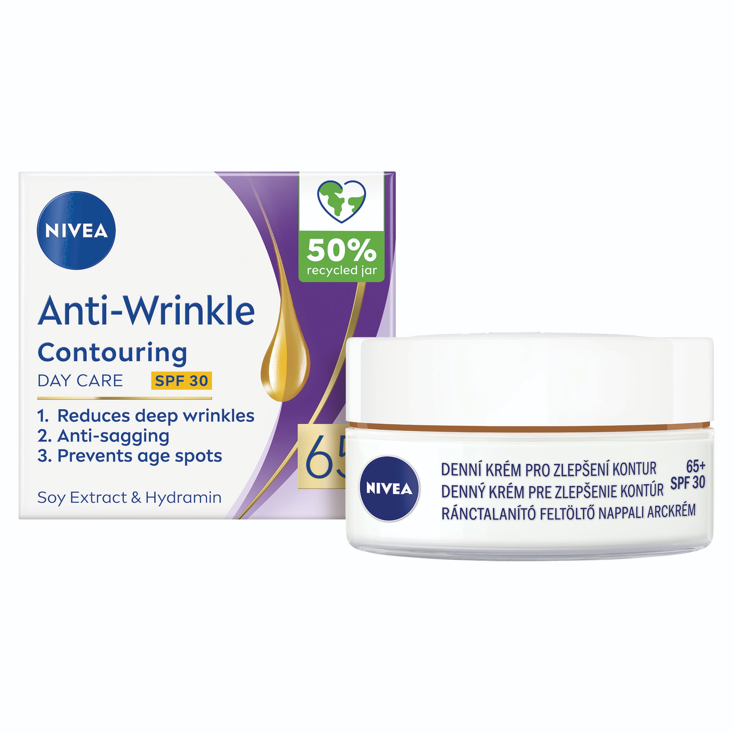 Drogerie a kosmetika - Nivea Obnovující denní krém proti vráskám 55+ 50 ml