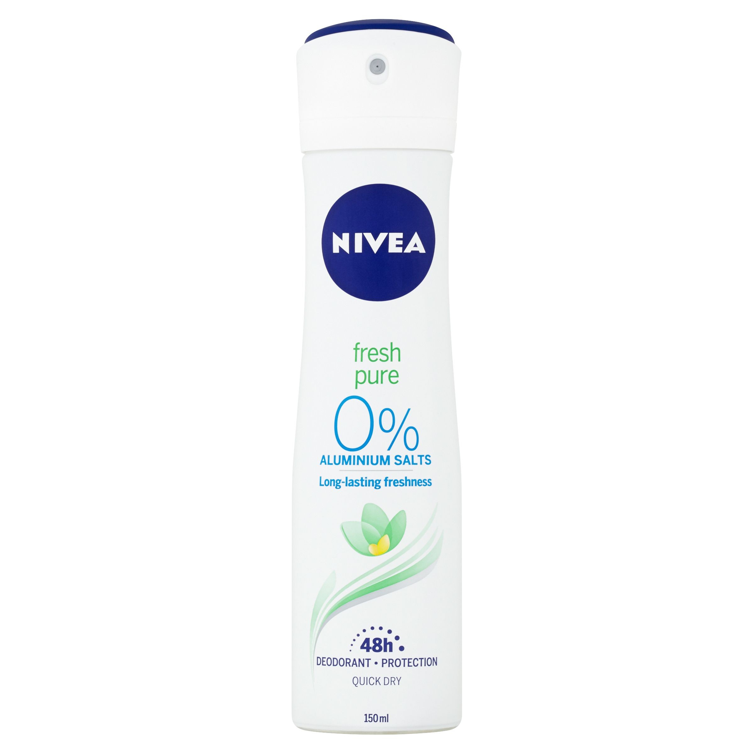 Drogerie a kosmetika - Nivea Pure & Natural Action sprej deodorant s vůní jasmínu 150 ml