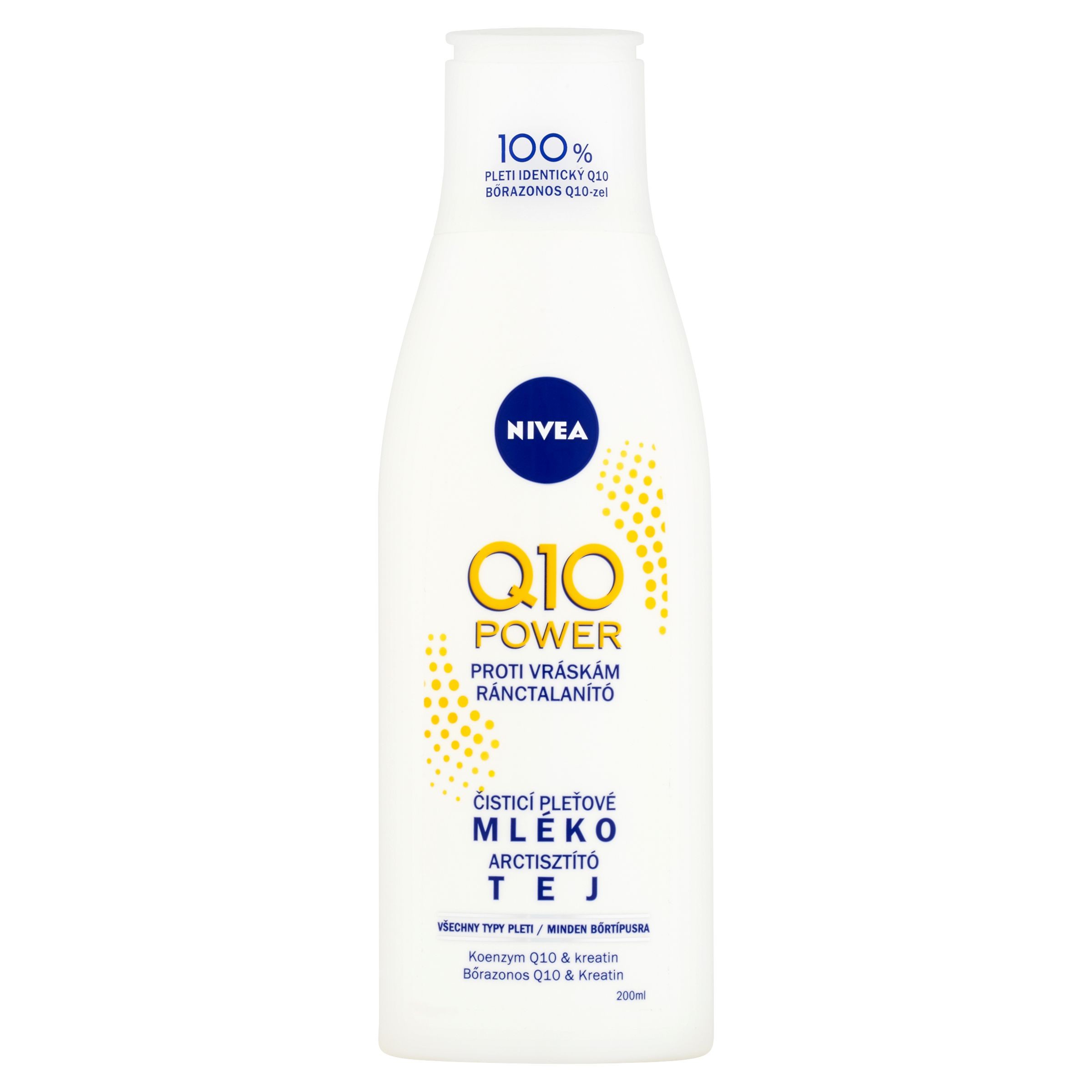 Drogerie a kosmetika - Nivea Q10 Plus Čisticí pleťové mléko proti vráskám 200 ml