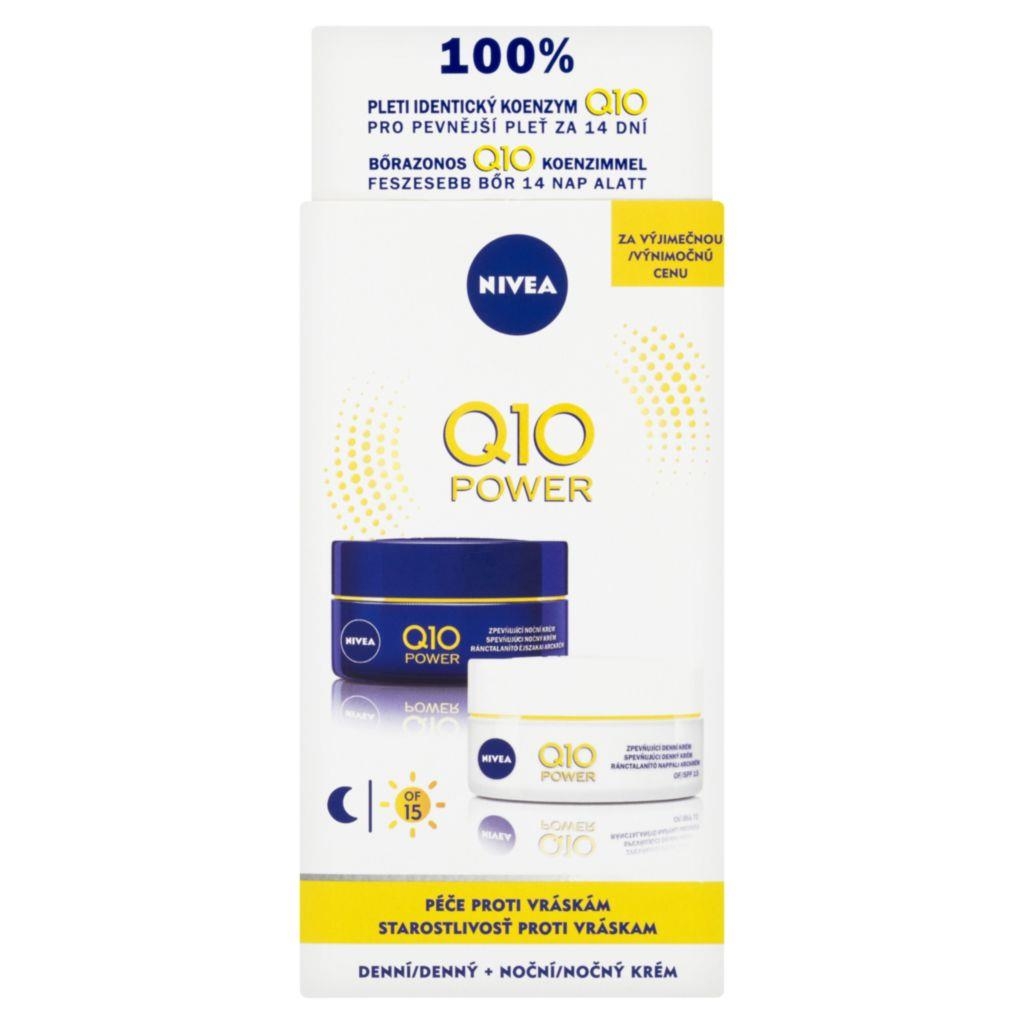 Drogerie a kosmetika - Nivea Q10 Plus denní a noční krém proti vráskám 2x50 ml