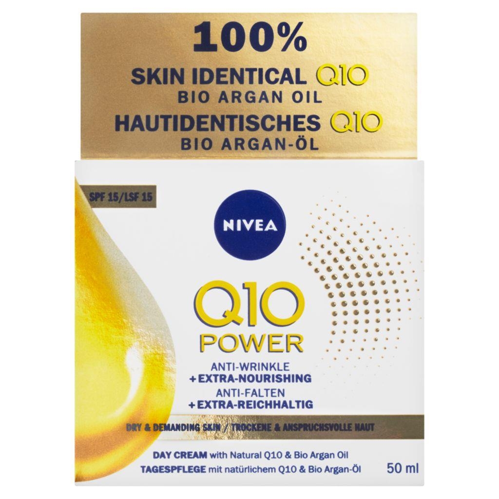 Drogerie a kosmetika - Nivea Q10 Power Výživný denní krém proti vráskám OF 15 50 ml