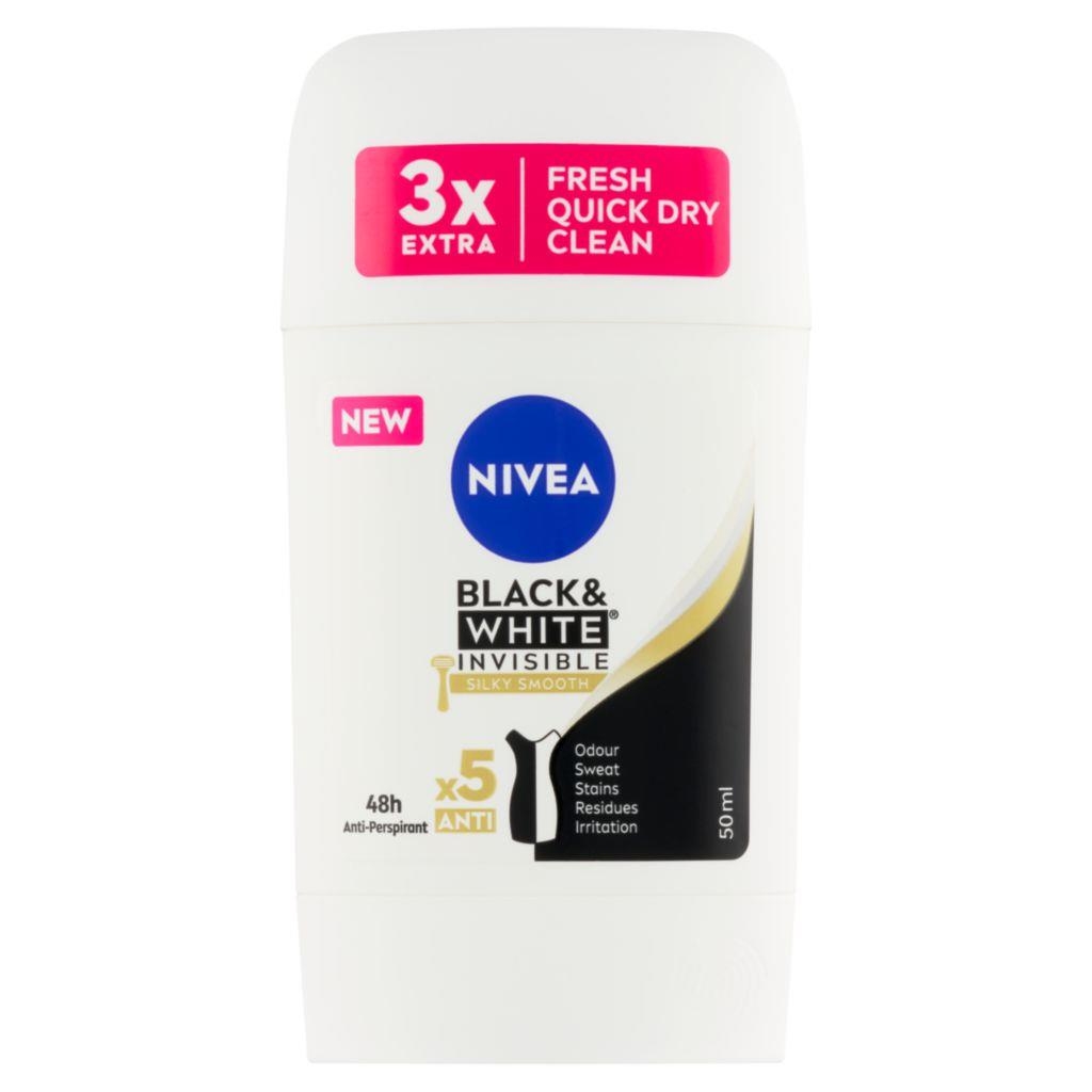 Drogerie a kosmetika - Nivea Tuhý Antiperspirant B&W Silky Smooth 50 ml