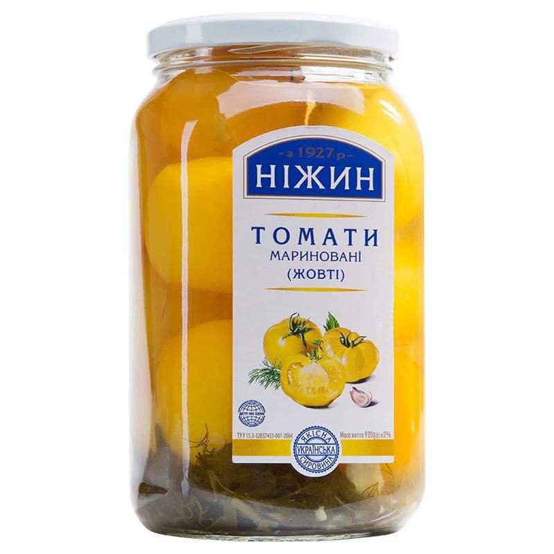 Trvanlivé potraviny - Nizhyn Rajčata marinovaná žlutá 920g