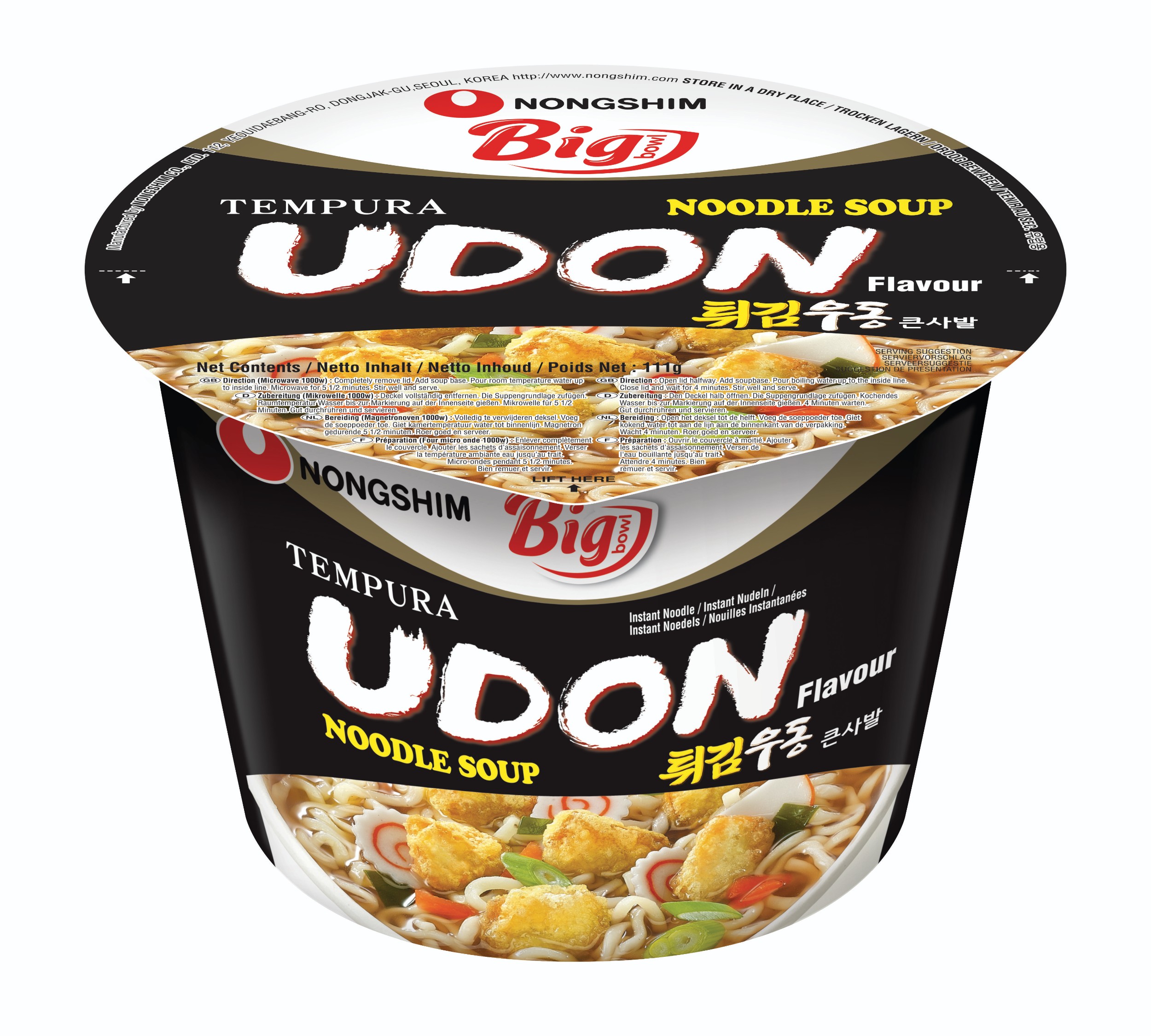 Trvanlivé potraviny - Nongshim Big Bowl Udon Flavour 111g