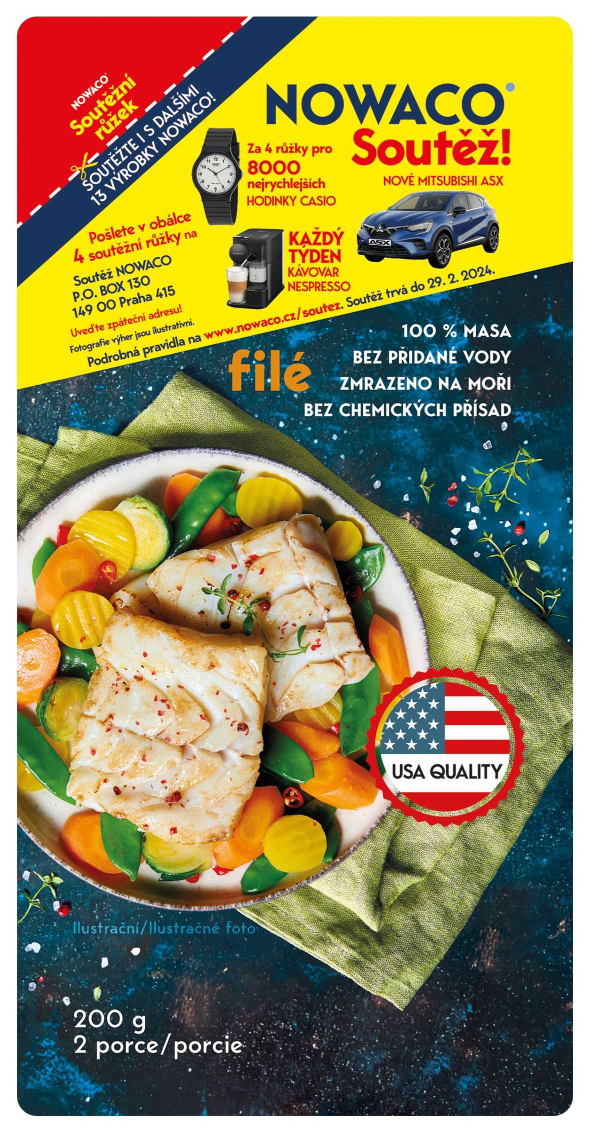 Mražené potraviny - Nowaco Filé z Aljašky mražené 200 g