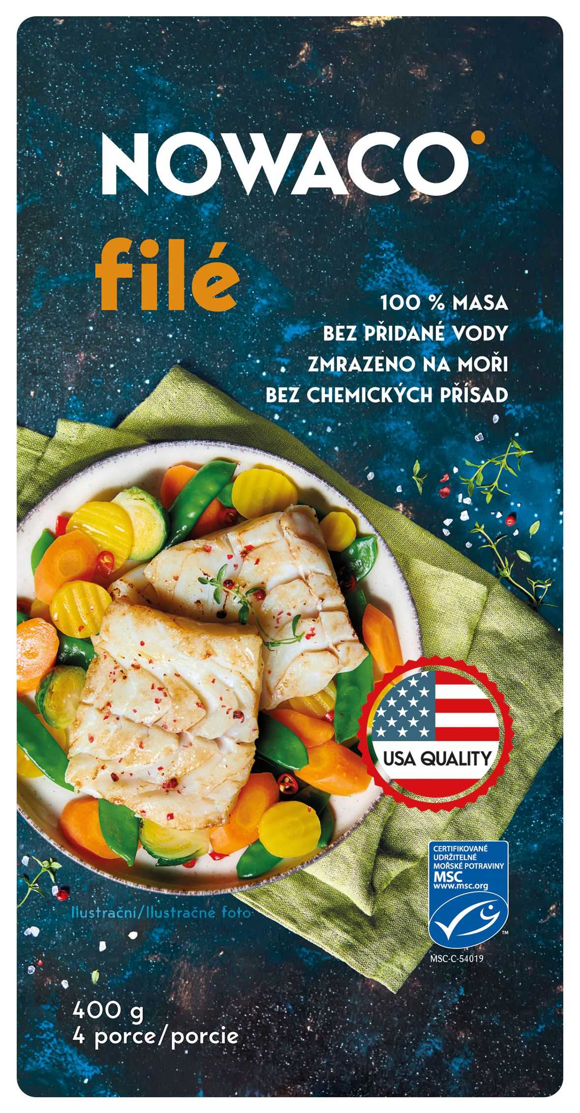 Mražené potraviny - Nowaco Filé z Aljašky mražené 400 g