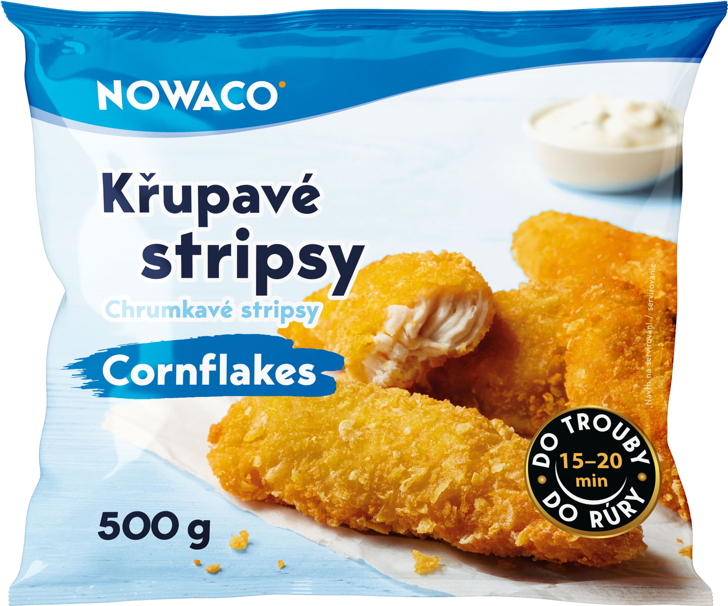 Mražené potraviny - Nowaco Křupavé stripsy Cornflakes mražené 500g
