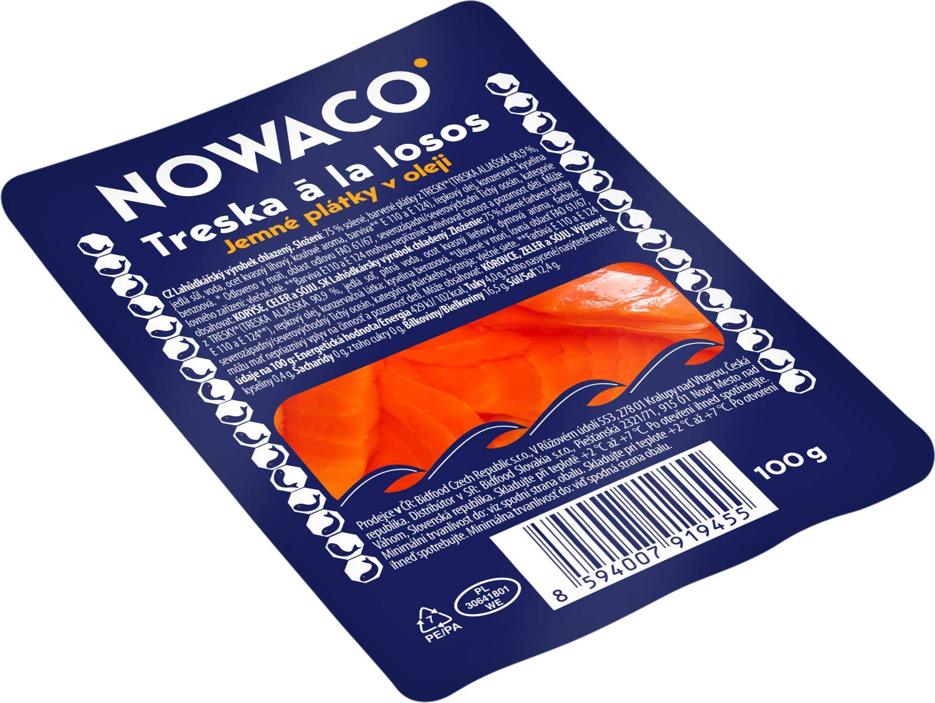 Uzeniny a lahůdky - Nowaco Treska à la losos filet 100g