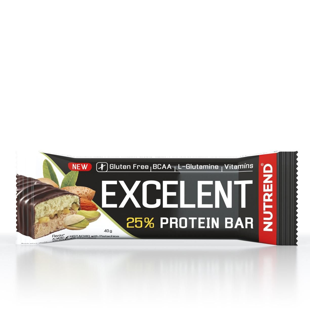 Trvanlivé potraviny - Nutrend Excelent Protein bar double příchuť mandle + pistácie s pistáciemi 40 g