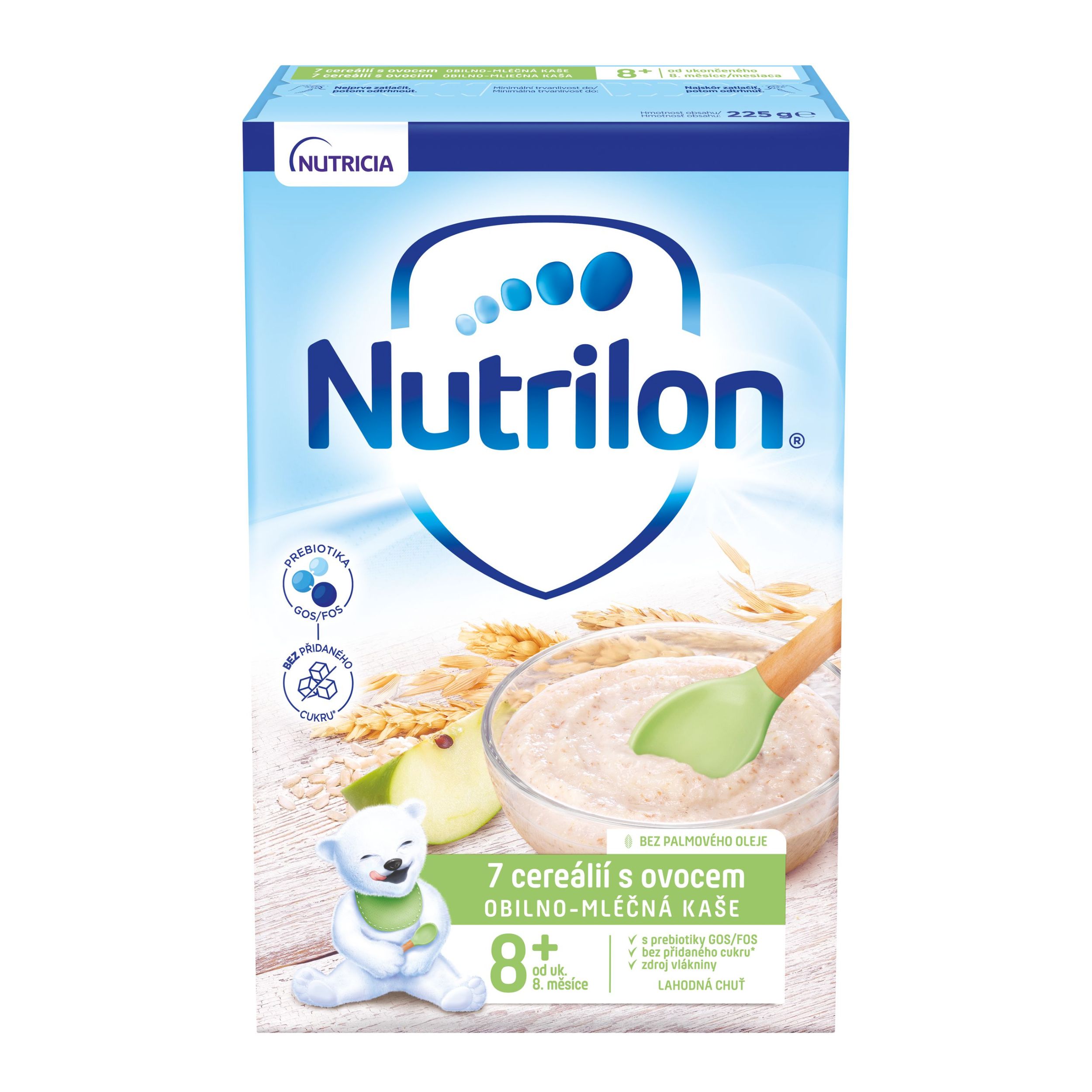 Svět dětí - Nutrilon Pronutra Obilno-mléčná kaše 7 cereálií s ovocem od uk. 8. měsíce 225 g