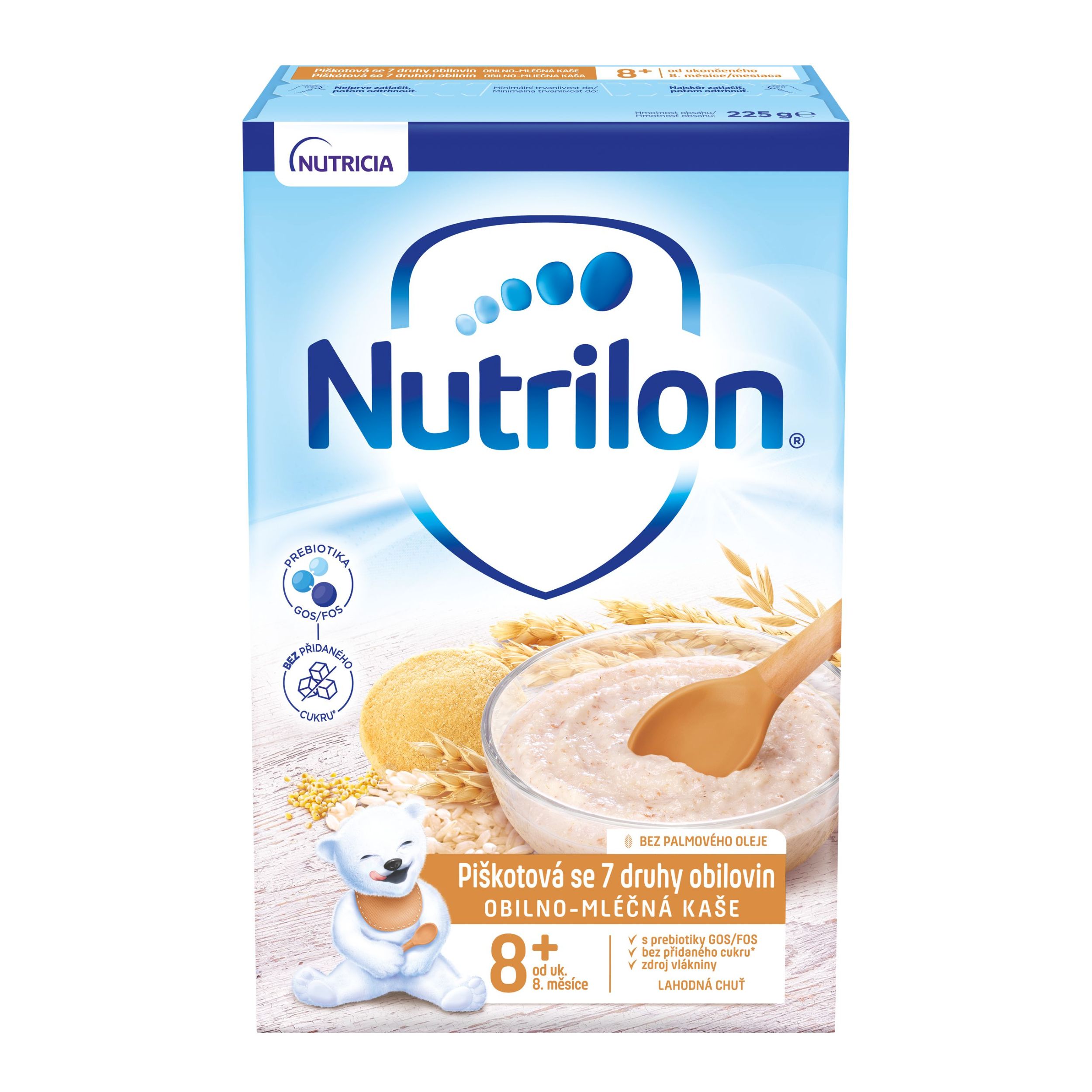 Svět dětí - Nutrilon Pronutra Obilno-mléčná kaše piškotová se 7 druhy obilovin od uk. 8. měsíce 225 g