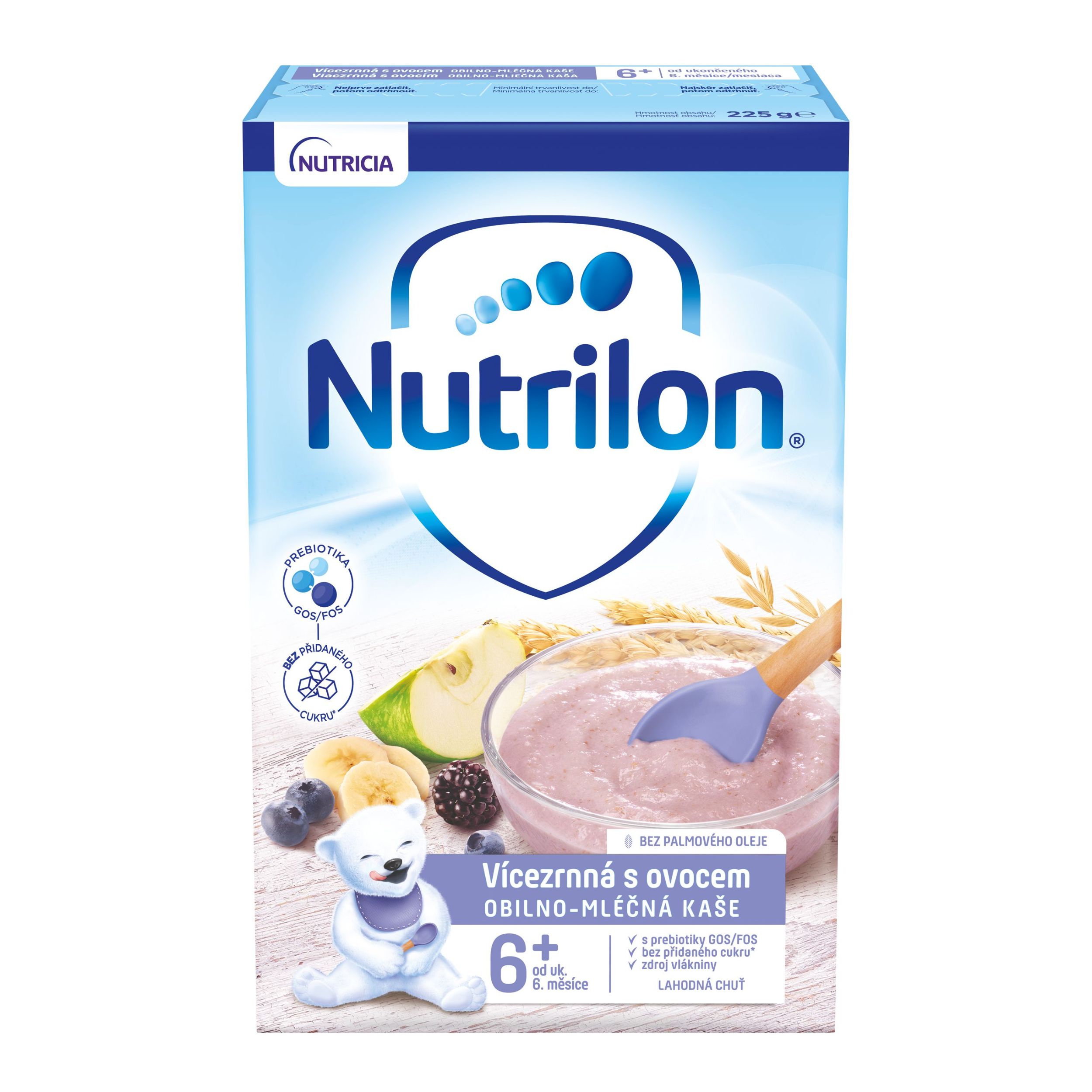Svět dětí - Nutrilon Pronutra Obilno-mléčná kaše vícezrnná s ovocem od uk. 6. měsíce 225 g