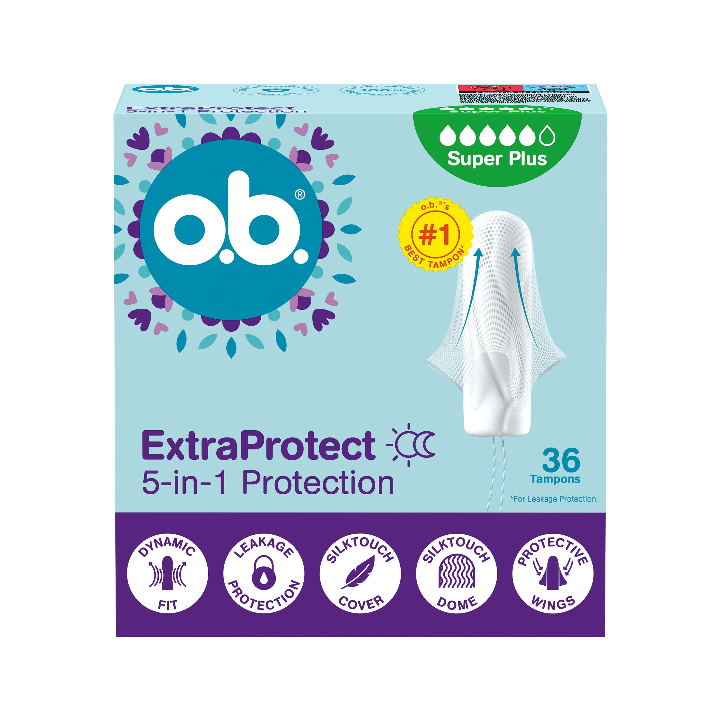 Drogerie a kosmetika - o.b. Extra Protect Super Plus 36  ks