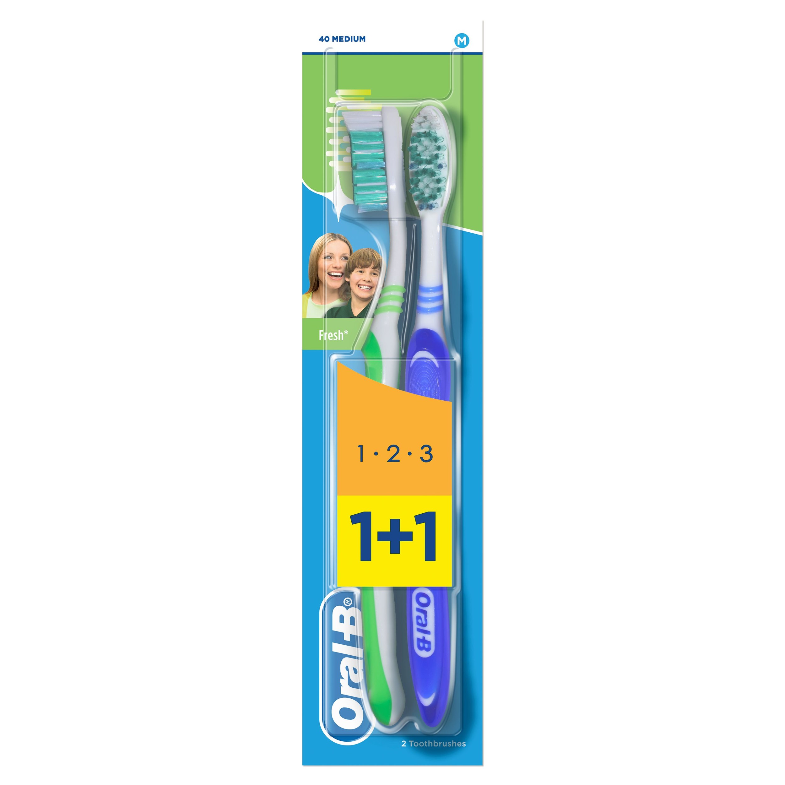 Drogerie a kosmetika - OB  Zub Kart 3EffNatFresh 40 Med 2kusů