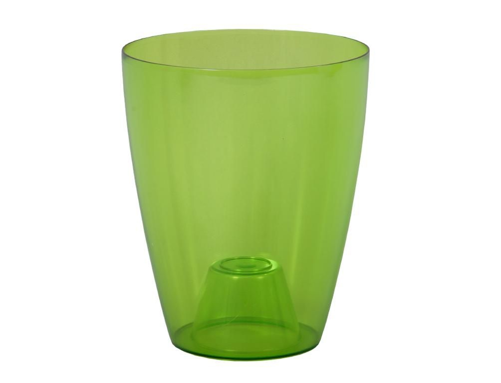 Domácnost a Zahrada - Obal d12x15cm na květník ORCHIDEA LAKY EXTRA plastový zelený transparent