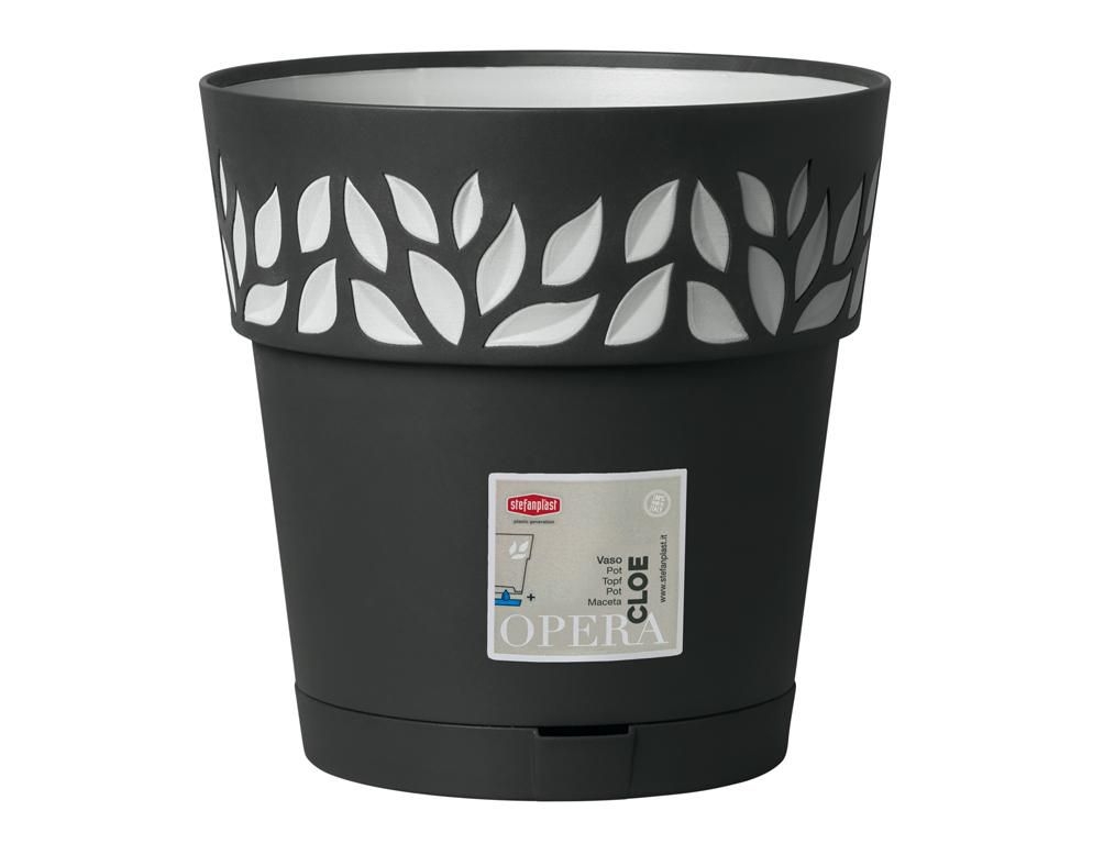Domácnost a Zahrada - Obal na květník Cloe samozavlažovací plast antracit d20x19cm 1 ks