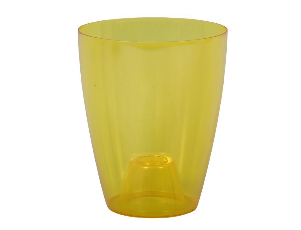 Domácnost a Zahrada - Obal na květník ORCHIDEA LAKY EXTRA plastový žlutý transparent d12x15cm