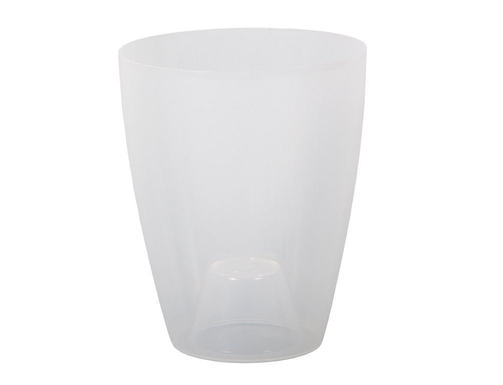 Domácnost a Zahrada - Obal na květník ORCHIDEA LAKY plast transparentní bílý d12x15cm