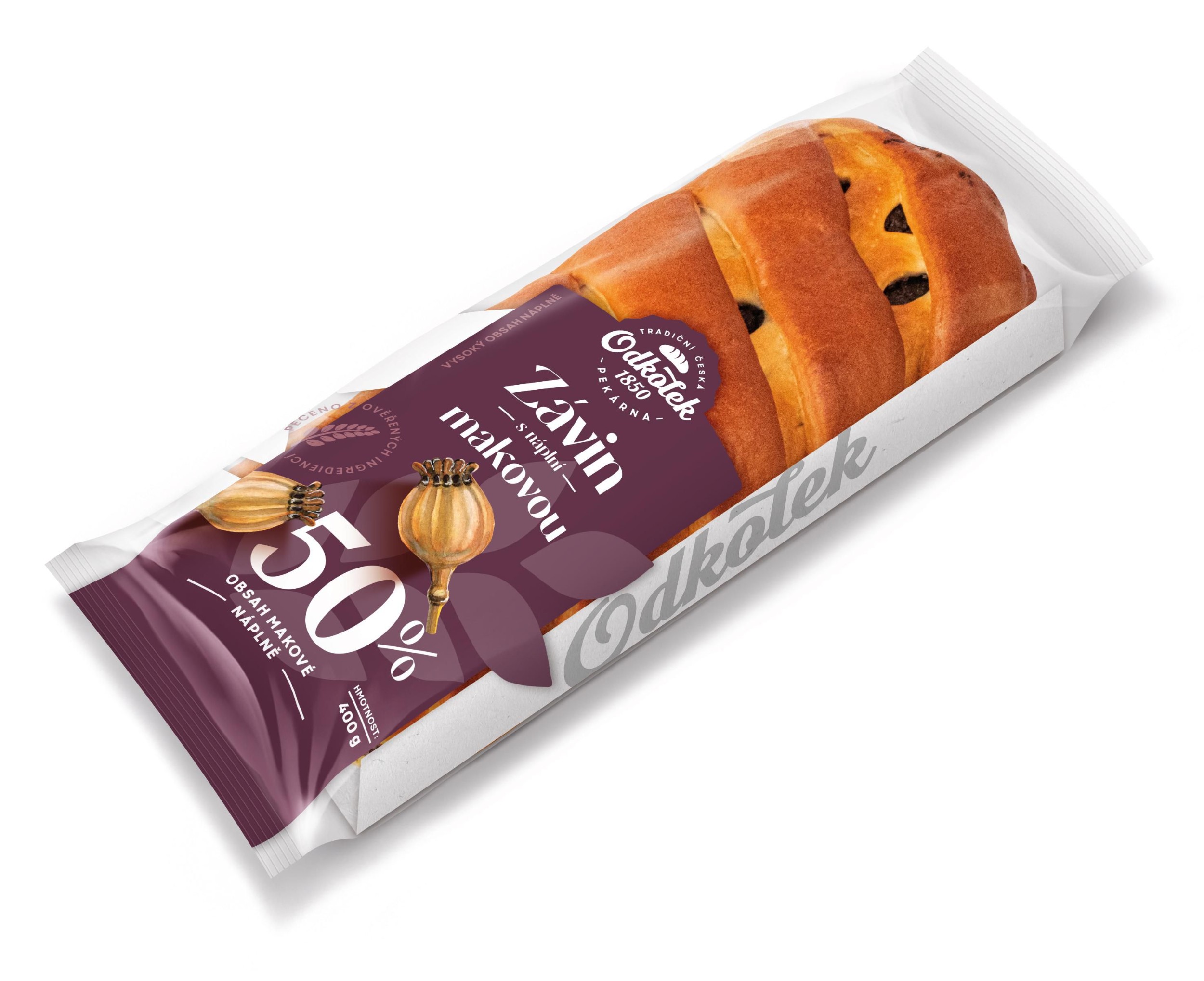 Pekárna a cukrárna - Odkolek Závin s náplní makovou - náplň 50%, 400g
