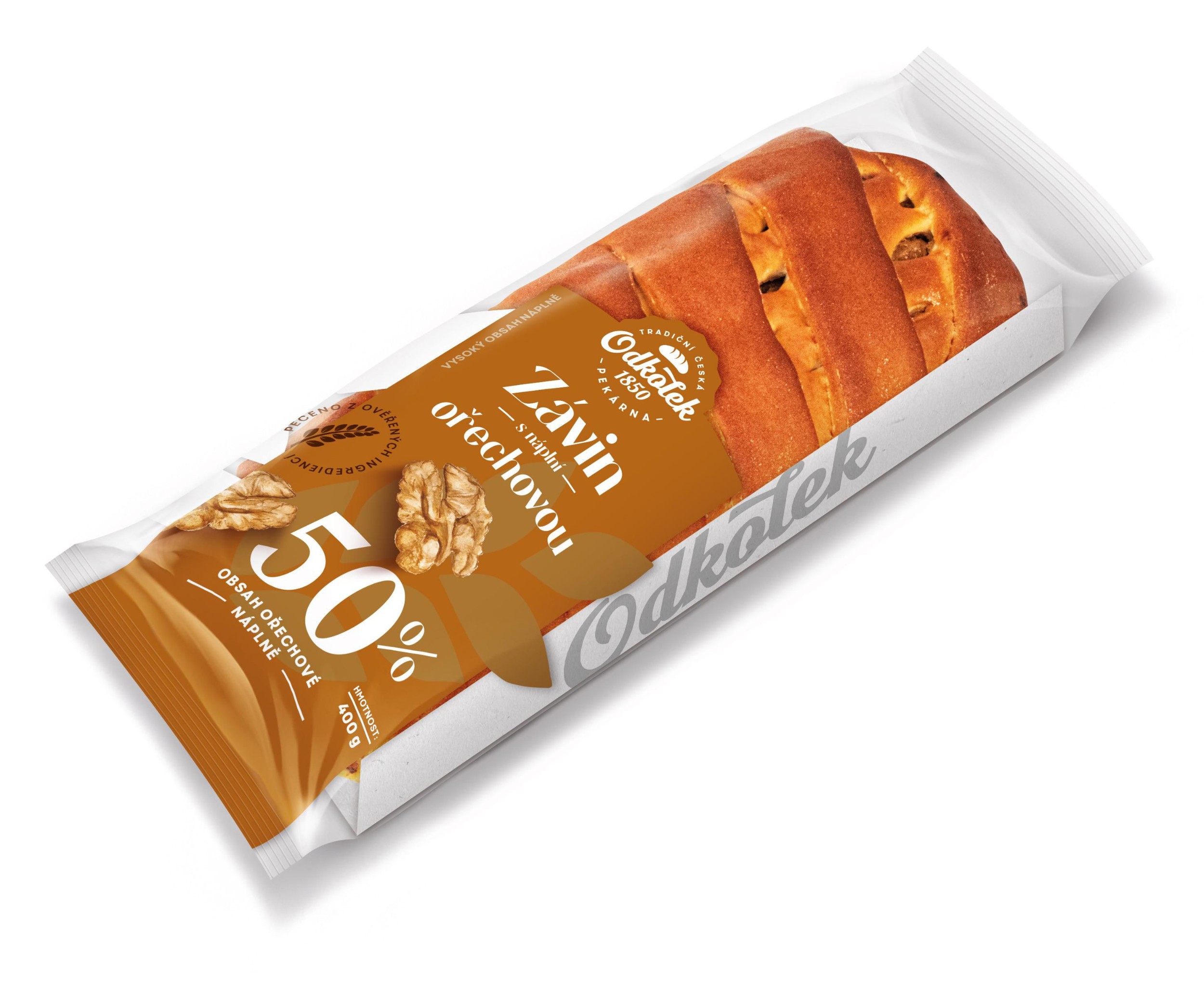 Pekárna a cukrárna - Odkolek, Závin s náplní ořechovou - náplň 50%, 400g