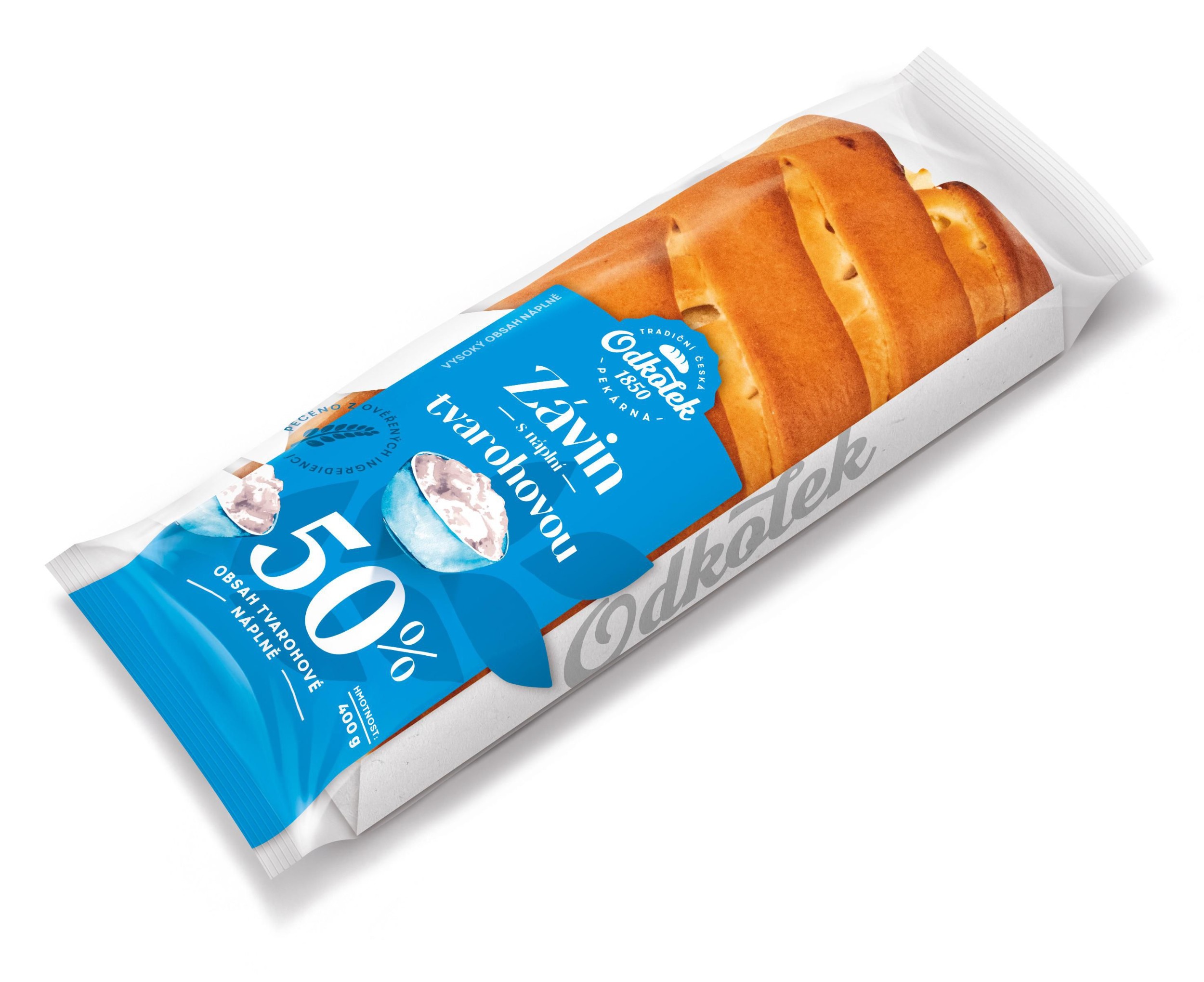 Pekárna a cukrárna - Odkolek Závin s náplní tvarohovou - náplň 50%, 400g