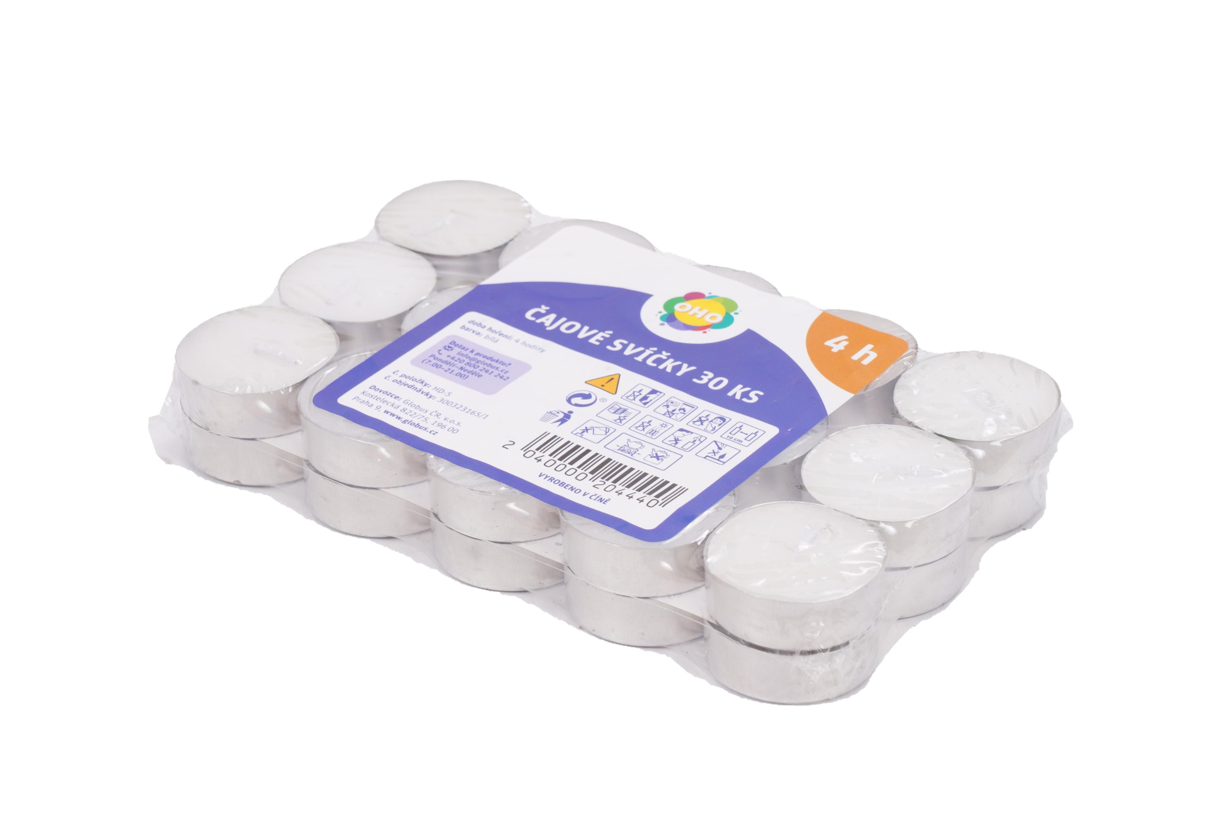 Domácnost a Zahrada - OHO Čajové svíčky 4H, bílé, 30 ks