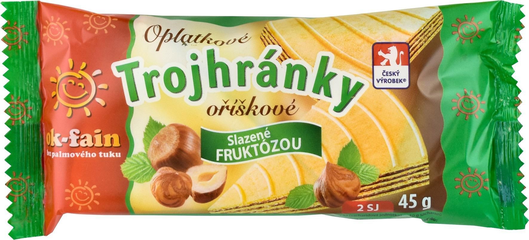 Trvanlivé potraviny - Ok-fain Trojhránky oříškové DIA 45 g