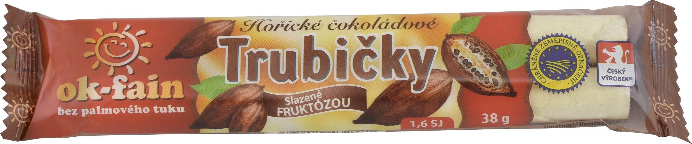 Trvanlivé potraviny - Ok-fain Trubičky čokoládové DIA 38 g