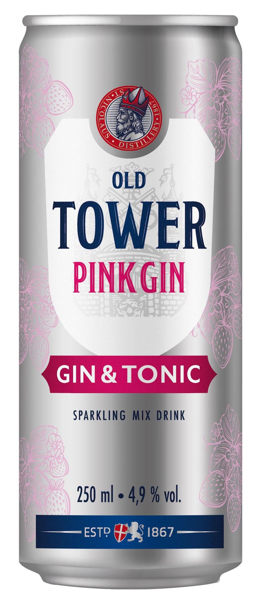 Nápoje - Old Tower Pink Gin & Tonic 0,25l