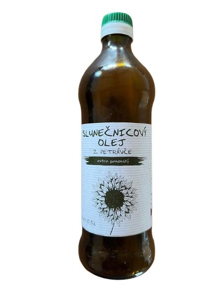 Trvanlivé potraviny - Olejový mlýn Petráveč Slunečnicový olej za studena lisovaný 500 ml